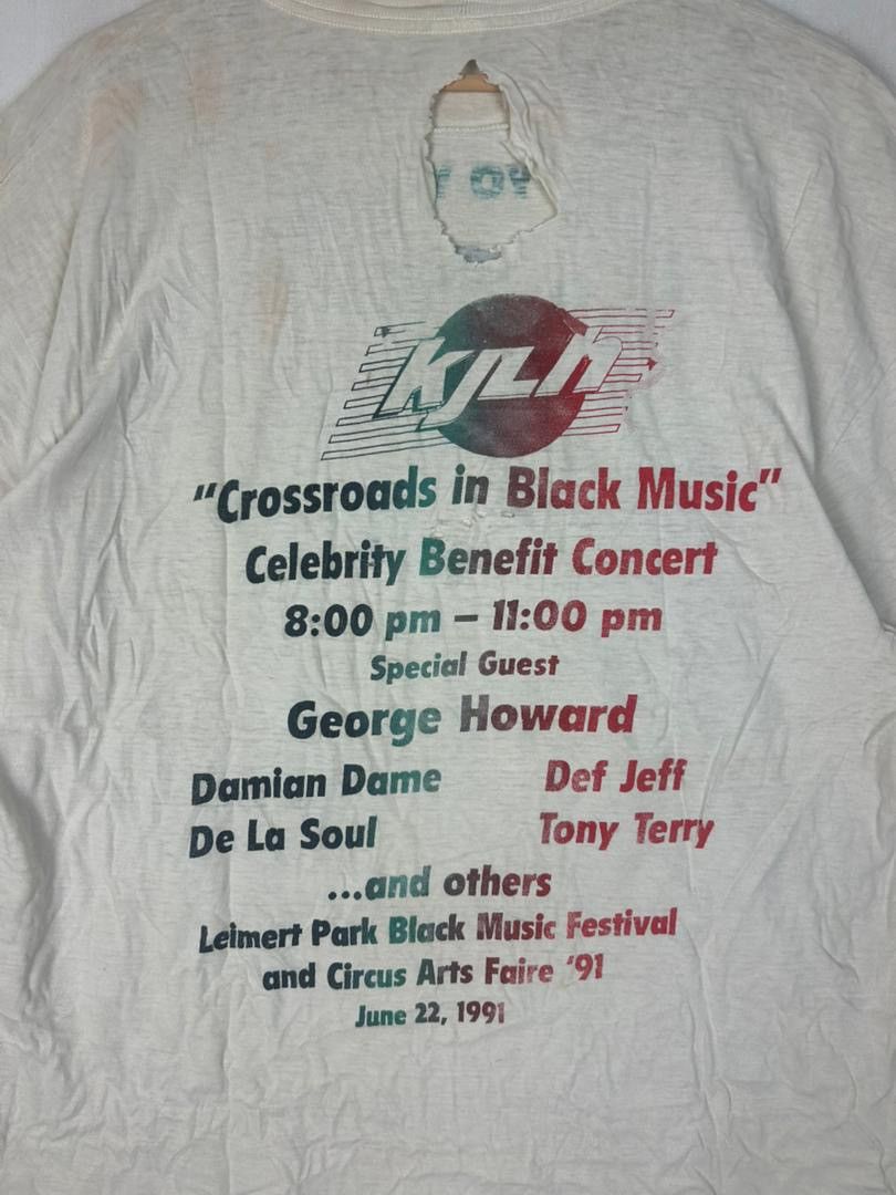 Rap Tees Vintage 90s 102.3 FM KJLH , Crossroads In Black Music Size US XL / EU 56 / 4 - 4 Thumbnail