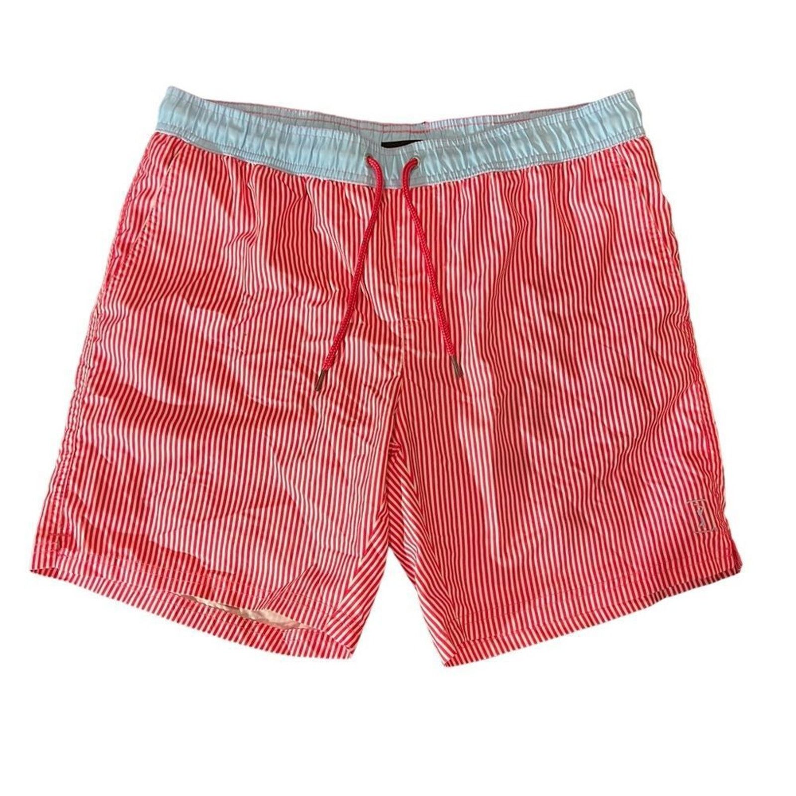 PGA Tour PGA TOUR Mens Board Shorts Swim Trunks Size Large Red White Size US 34 / EU 50 - 2 Thumbnail