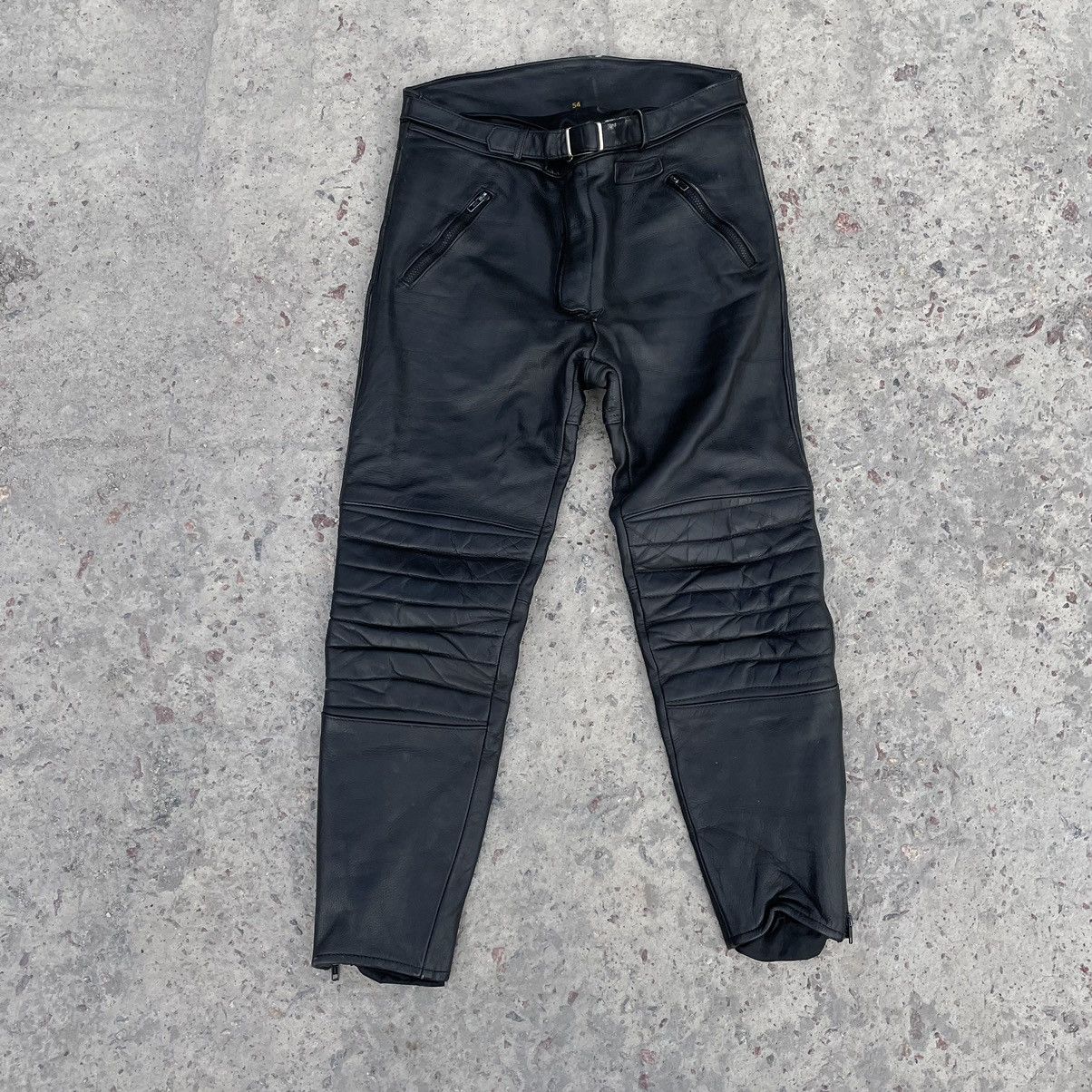 Vintage Vintage Moto Leather Pants 54 Size 90s USA Japan Size US 33 - 1 Thumbnail
