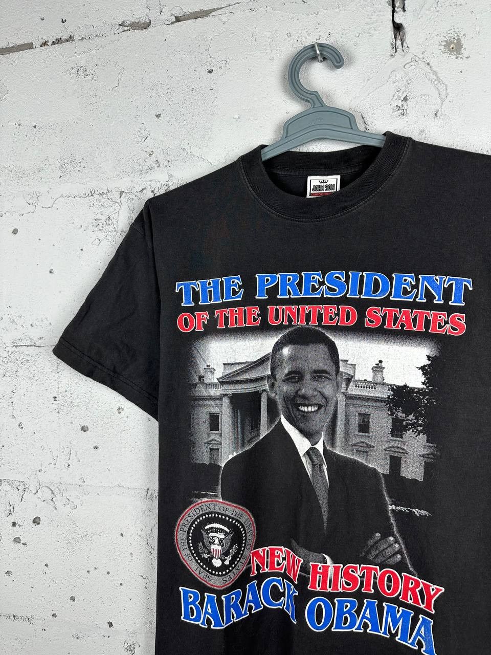 Band Tees × Donald Trump Barak Obama Graphic Overprint Washed T-Shirt Tee Size US L / EU 52-54 / 3 - 3 Thumbnail