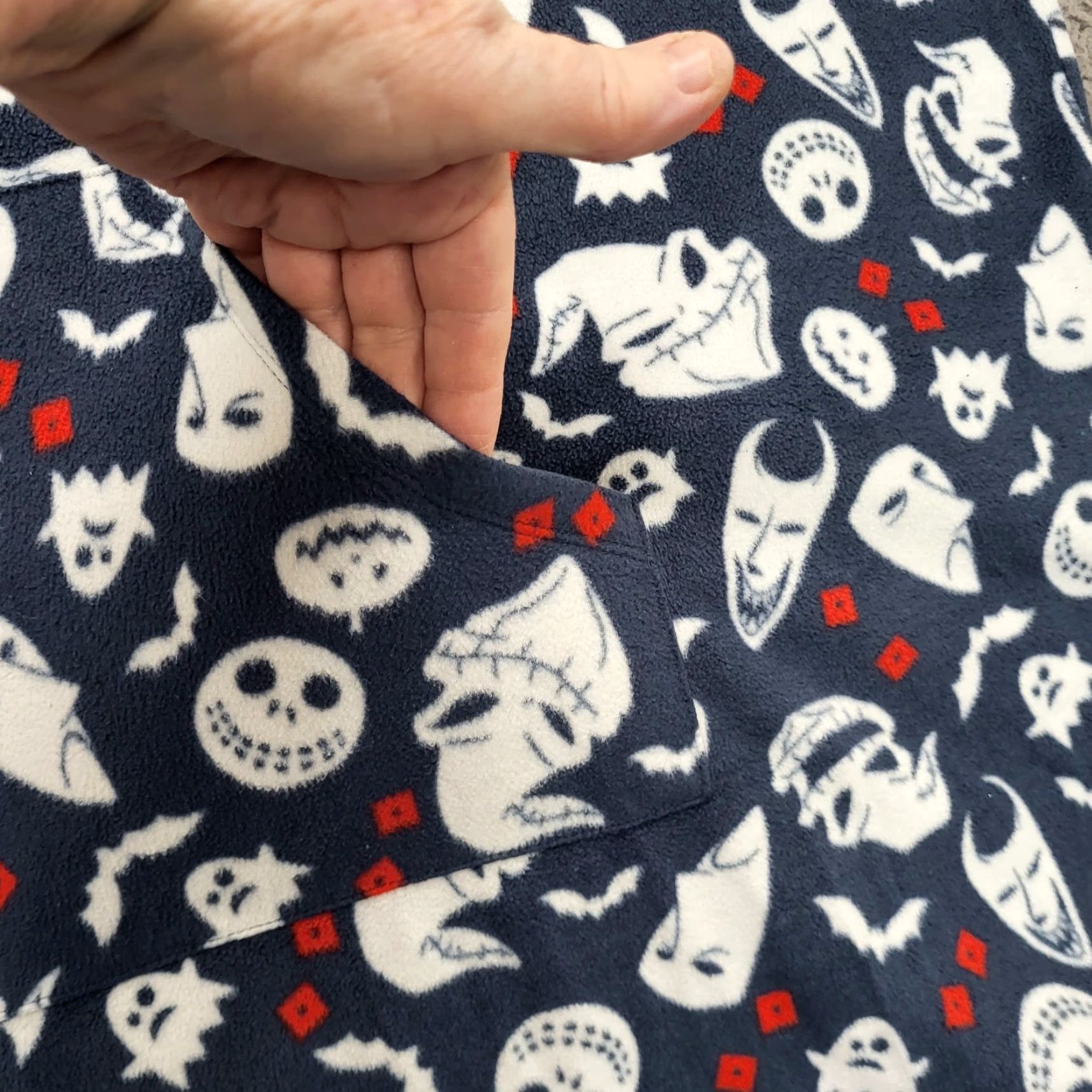 Disney VINTAGE Disney's Nightmare Before Christmas Pajama Lounge PJ's Womens Plus 5X-6X Costume One Piece Fleece Pockets Multi Size ONE SIZE - 5 Thumbnail