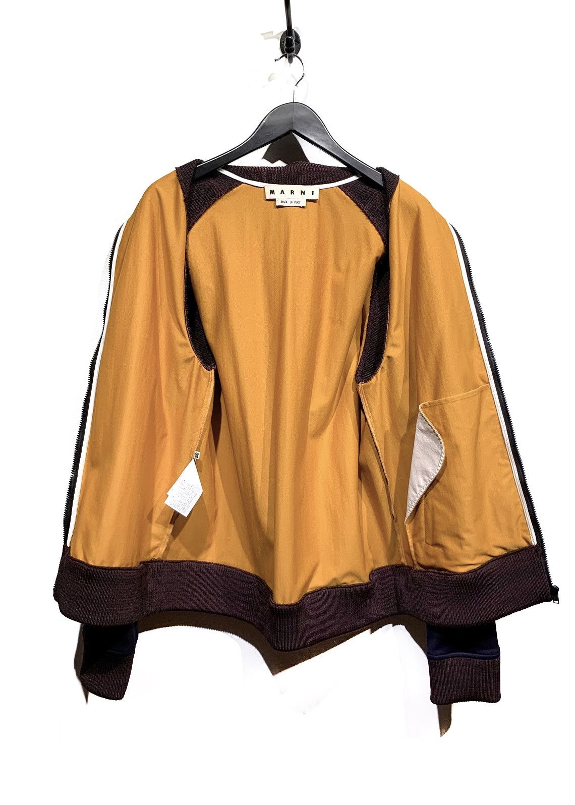 Marni Marni Yellow Burgundy Navy Colourblock Zip-up Track Sweater Size US M / EU 48-50 / 2 - 6 Thumbnail