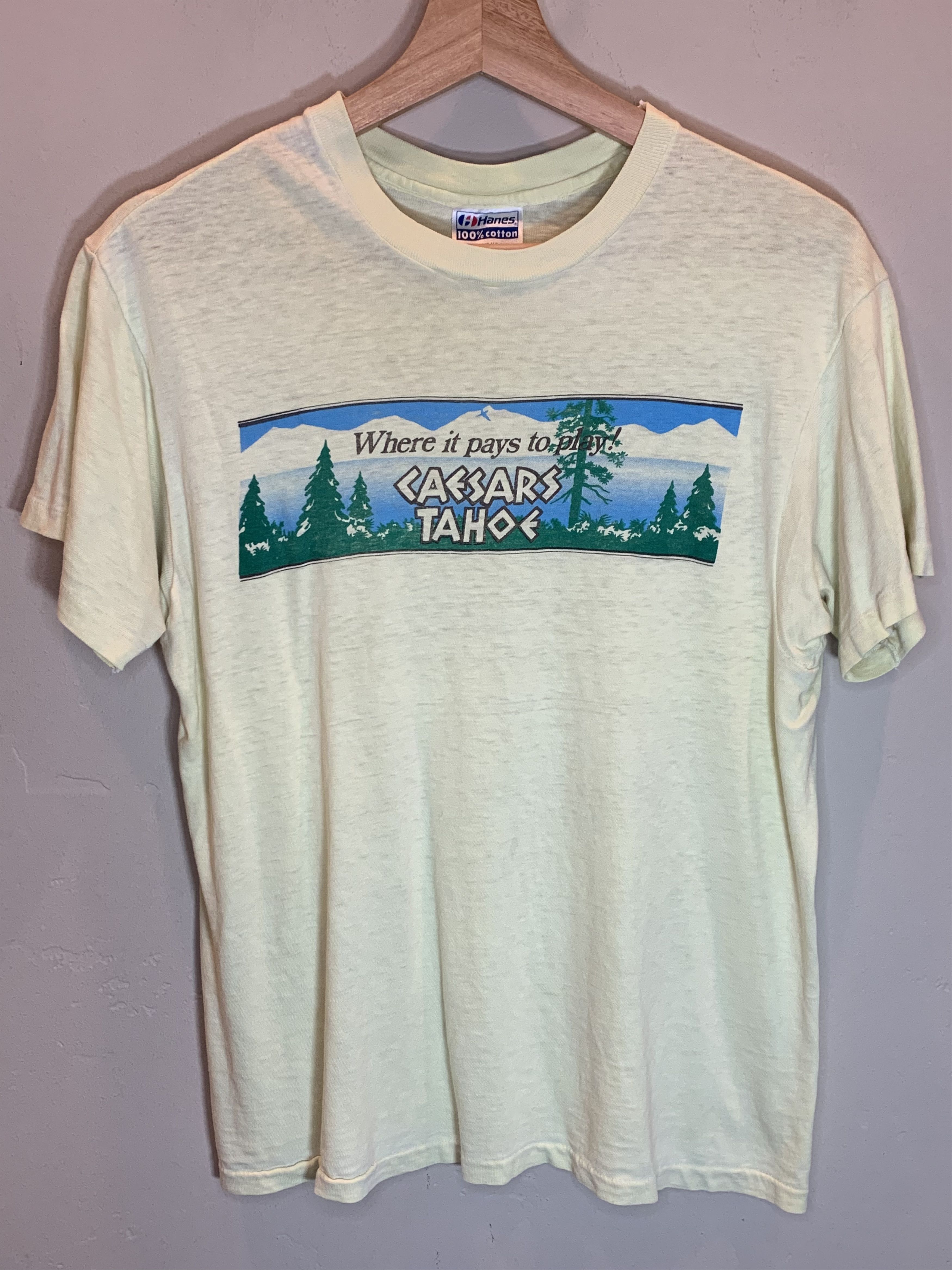 Vintage *RARE* Vintage 80s Caesar’s Tahoe Casino Single Stitch Shirt Size US L / EU 52-54 / 3 - 1 Thumbnail