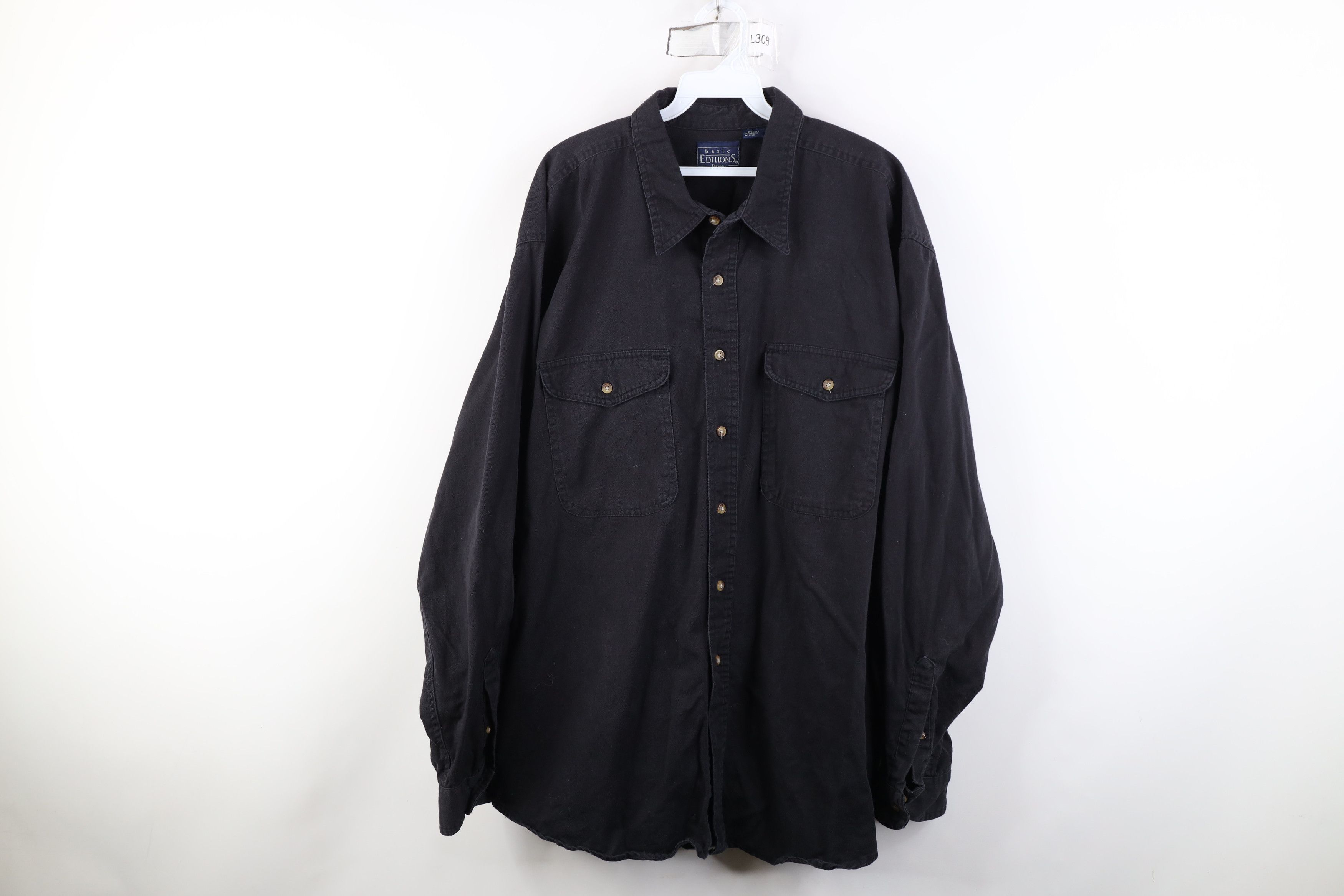 Vintage Vintage 90s Streetwear Cotton Twill Button Down Shirt Black Size US XXL / EU 58 / 5 - 1 Thumbnail