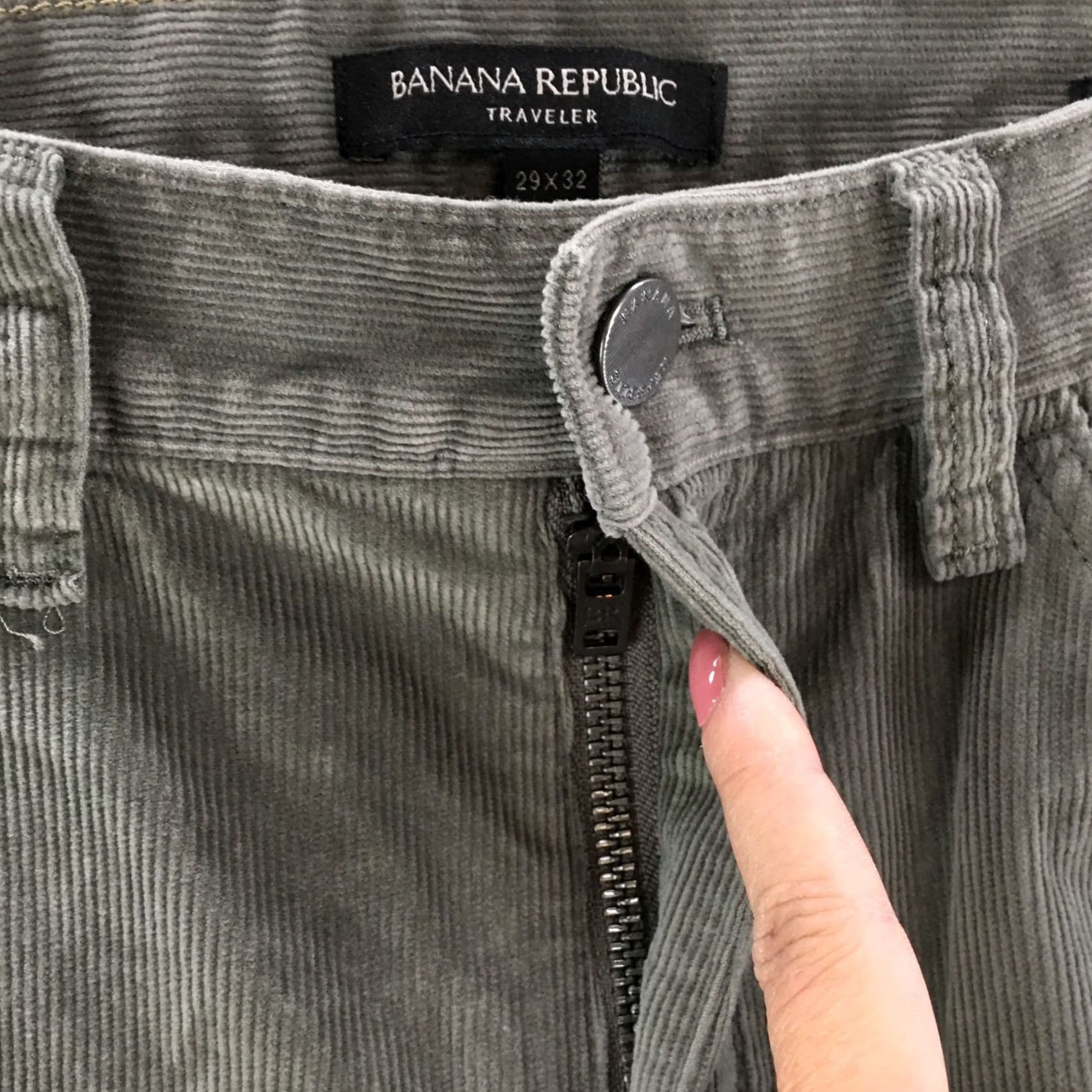 Banana Republic Banana Republic Traveler Corduroy Jeans Mens Slim Straight Green 29x32 Regular Cotton Blend Modern Classic Jeans Size 29" - 4 Thumbnail