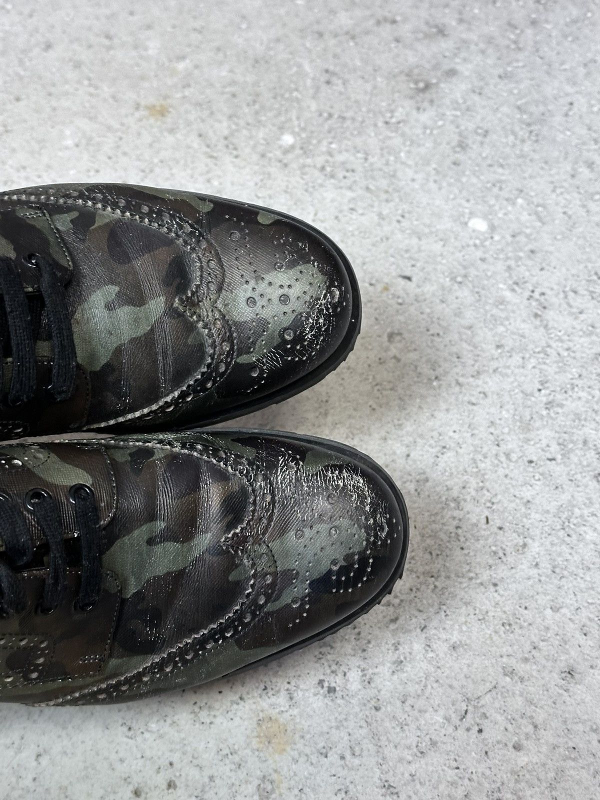 Prada Prada Mens Camo Full Brogue Derby Shoes size - 44/45 us - 11 Size US 11 / EU 44 - 11 Thumbnail