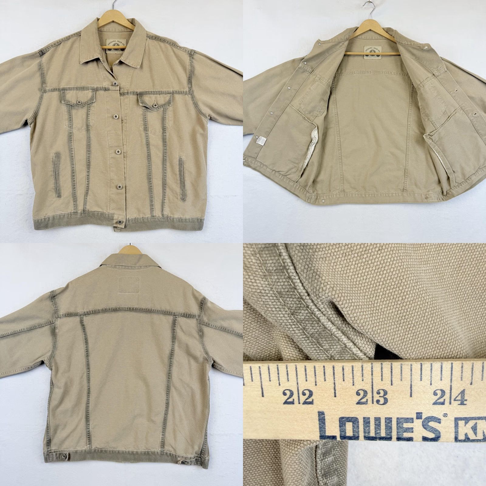 Vintage VINTAGE Arizona Jean Co Jacket Mens L Tan Cotton Canvas Trucker Made USA 00s Military Jacket Casual Workwear Beige Pattern Solid Buttons Mens Size US 33 - 10 Thumbnail