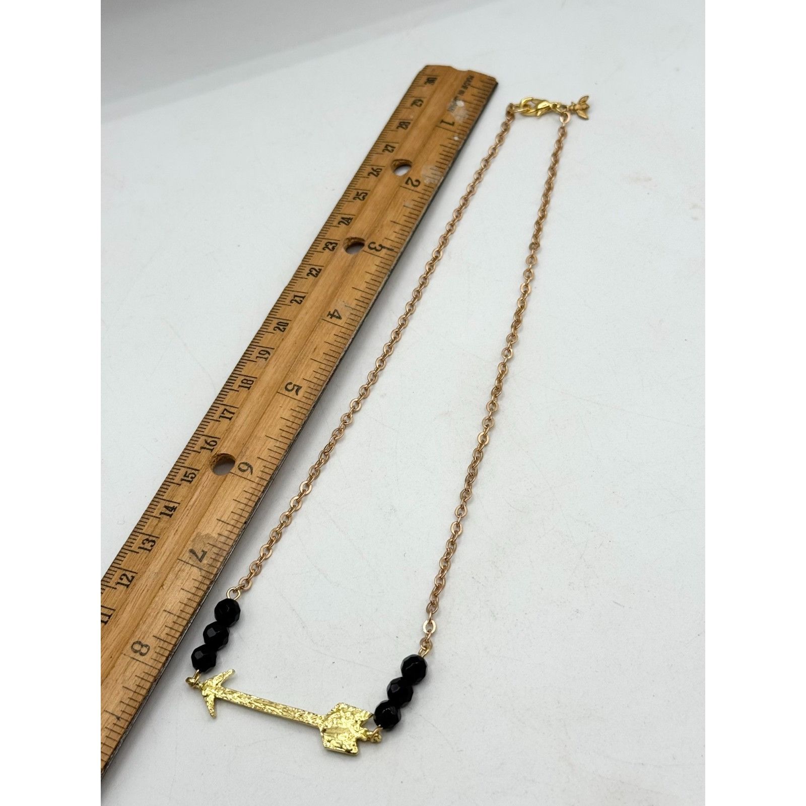 Vintage Vintage rhinestone arrow black semi precious bead necklace Size ONE SIZE - 5 Thumbnail