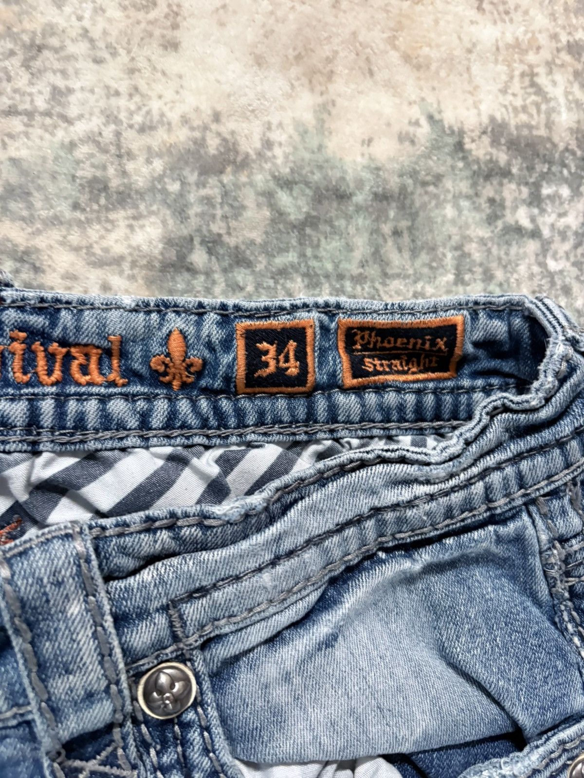 Rock Revival 90’s Rock Revival Vintage Distressed Faded Jeans Opium Size US 34 / EU 50 - 11 Thumbnail