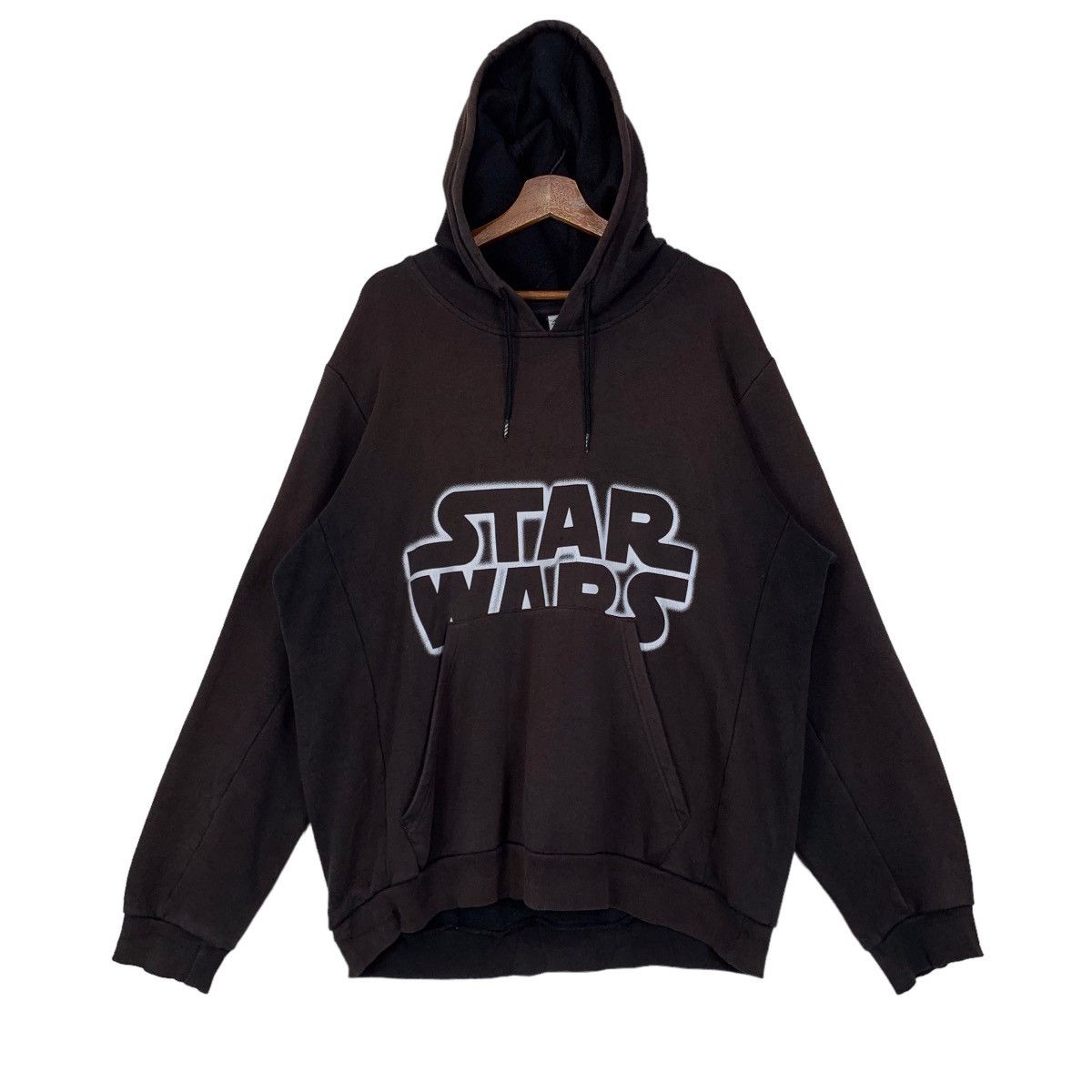 Adidas × Star Wars × Vintage Vintage Adidas X Star Wars Black Faded Hoodie Big Logo Size US XL / EU 56 / 4 - 2 Thumbnail