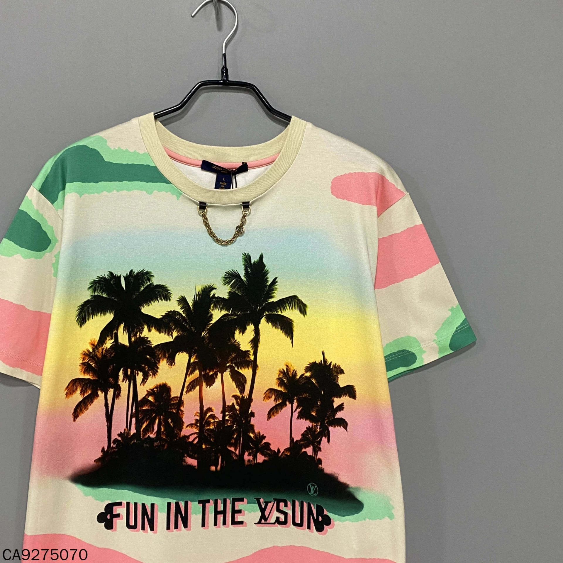 Louis Vuitton LV colorful palm tree short-sleeve L 98 New Size L / US 10 / IT 46 - 3 Thumbnail