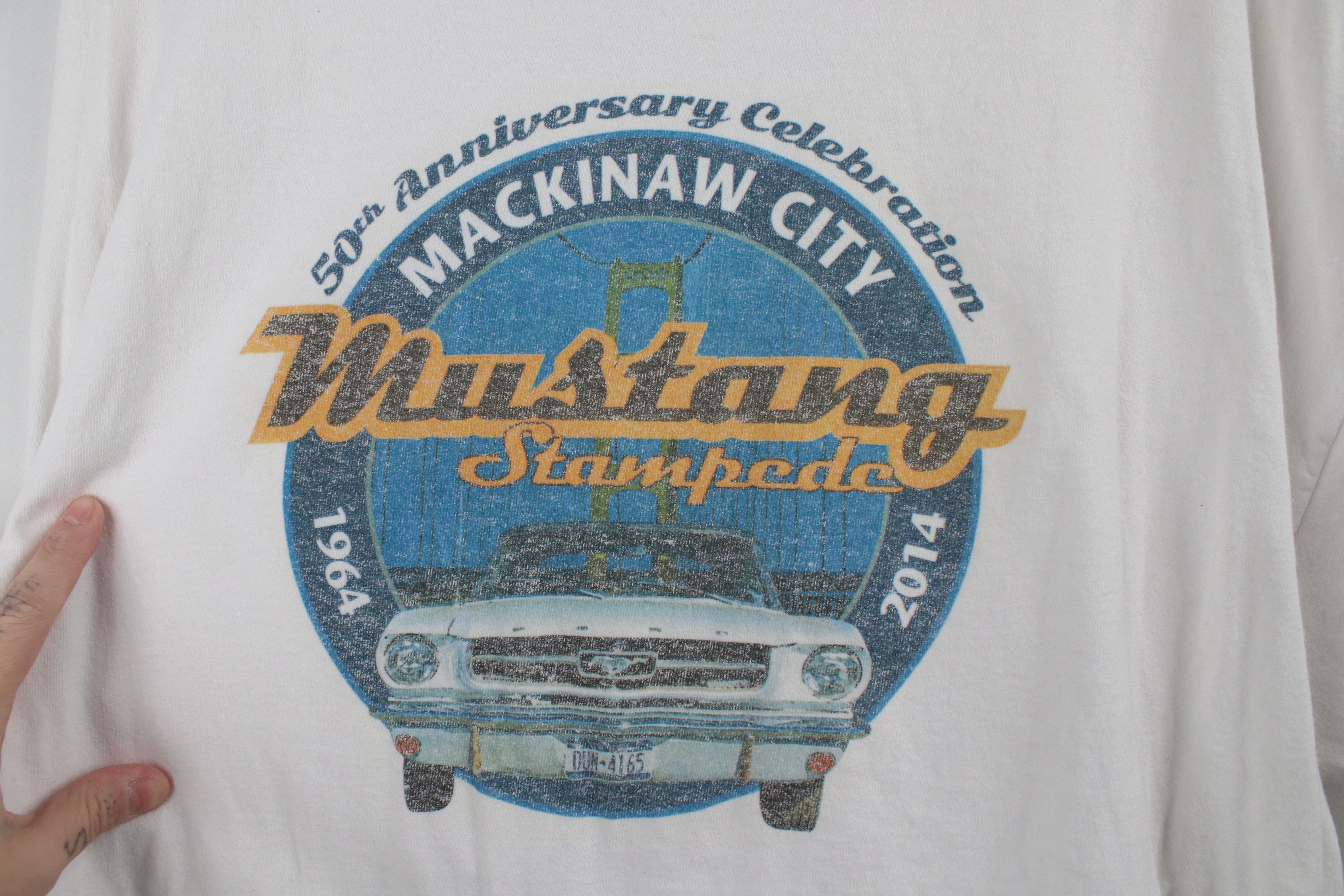 Vintage Vintage Y2K Mackinaw Ford Mustang Stampede Car Show T-Shirt Size US XL / EU 56 / 4 - 8 Thumbnail