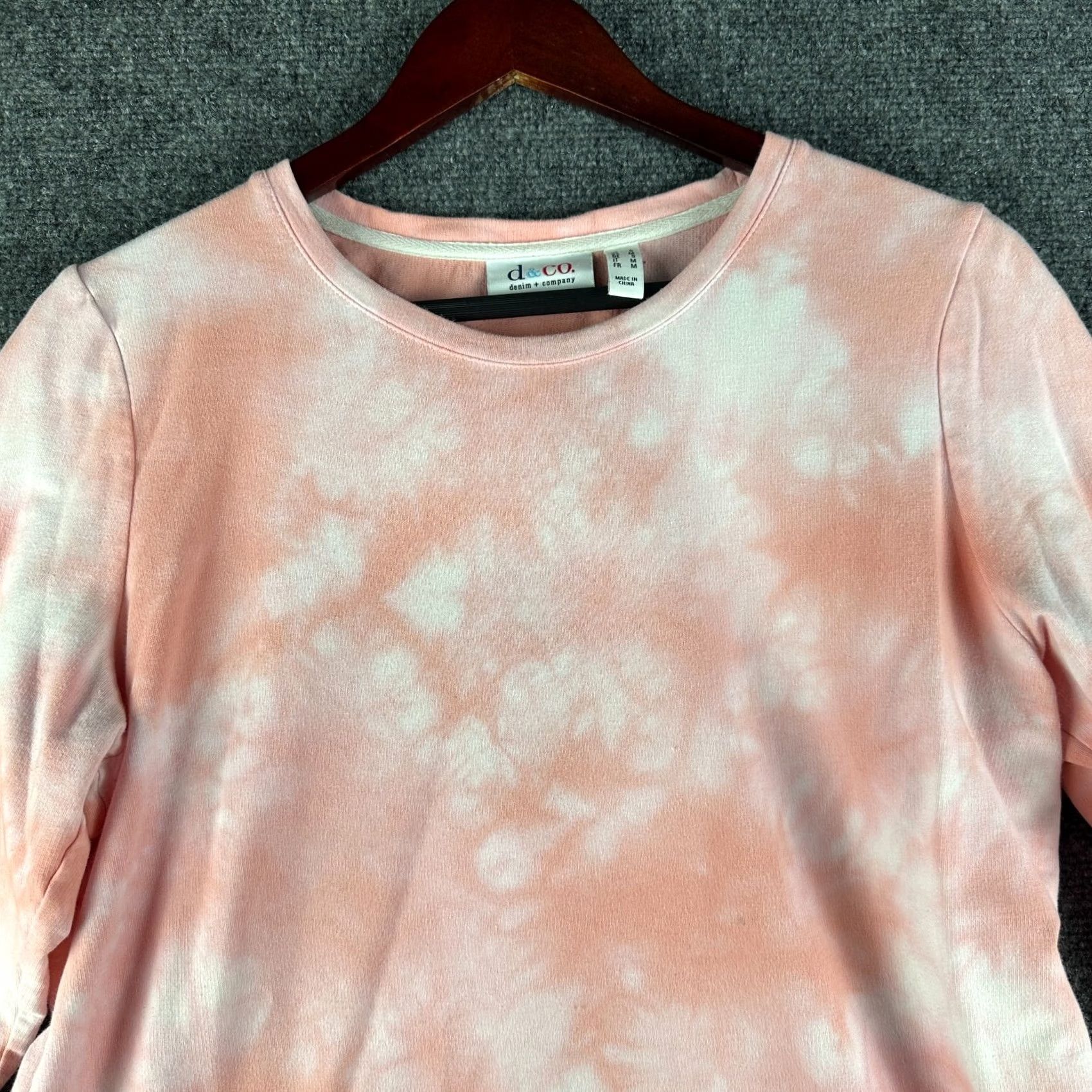 Denim & Co. Denim & Co. Sweatshirt Womens Small Pink Tie Dye Pullover Rib Cuffs Ribbed Hem Size S / US 4 / IT 40 - 4 Thumbnail