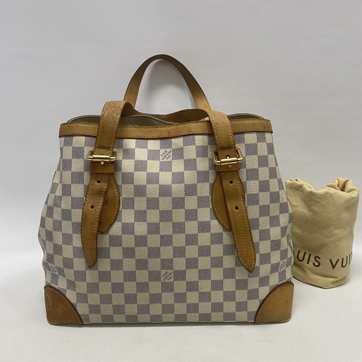Louis Vuitton AUTHENTIC LOUIS VUITTON DAMIER AZUR HAMPSTEAD MM TOTE BAG Size ONE SIZE - 4 Thumbnail