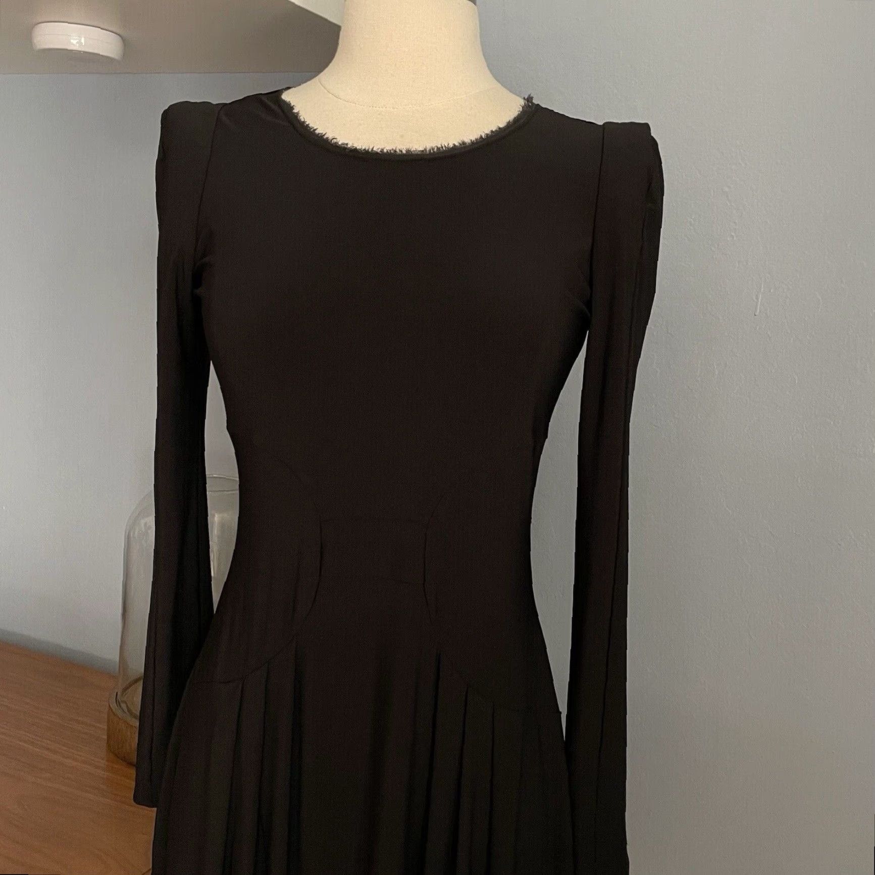 Isabel Marant Isabel Marant Black Jersey Knit Dress Size 4 Women Mini Sheath Pleated Short Length 75% tencel 25% polyester Size S / US 4 / IT 40 - 2 Thumbnail