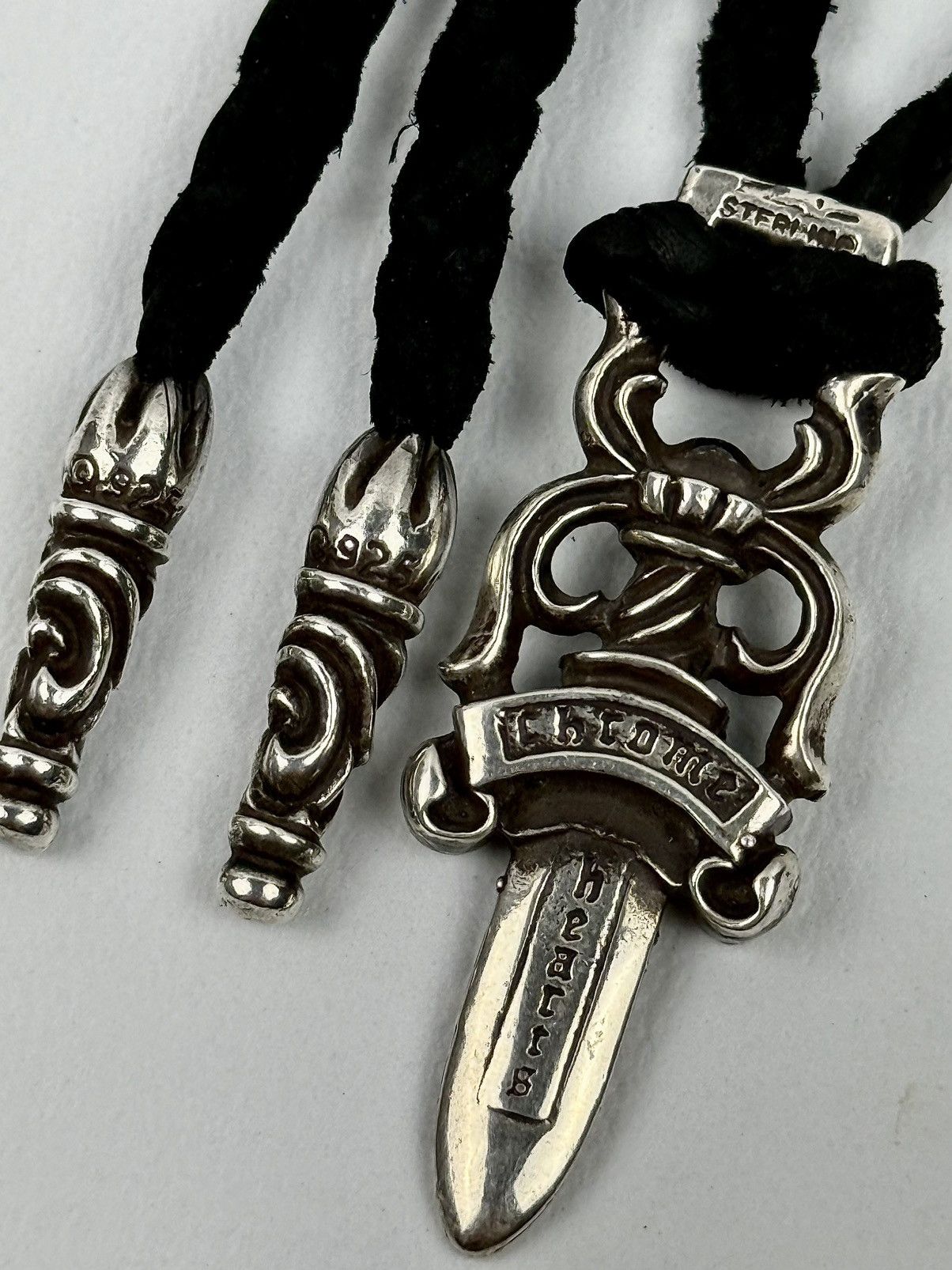 Chrome Hearts Chrome hearts - Dagger Pendant - Leather Necklace Size ONE SIZE - 6 Thumbnail