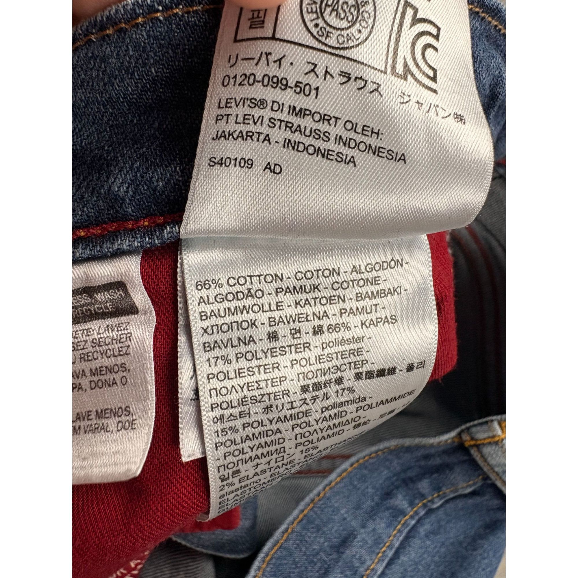 Levi's Levi’s 511 Slim Fit Jeans Men's W33 L32 Dark Blue Indigo Den Size US 33 - 11 Thumbnail