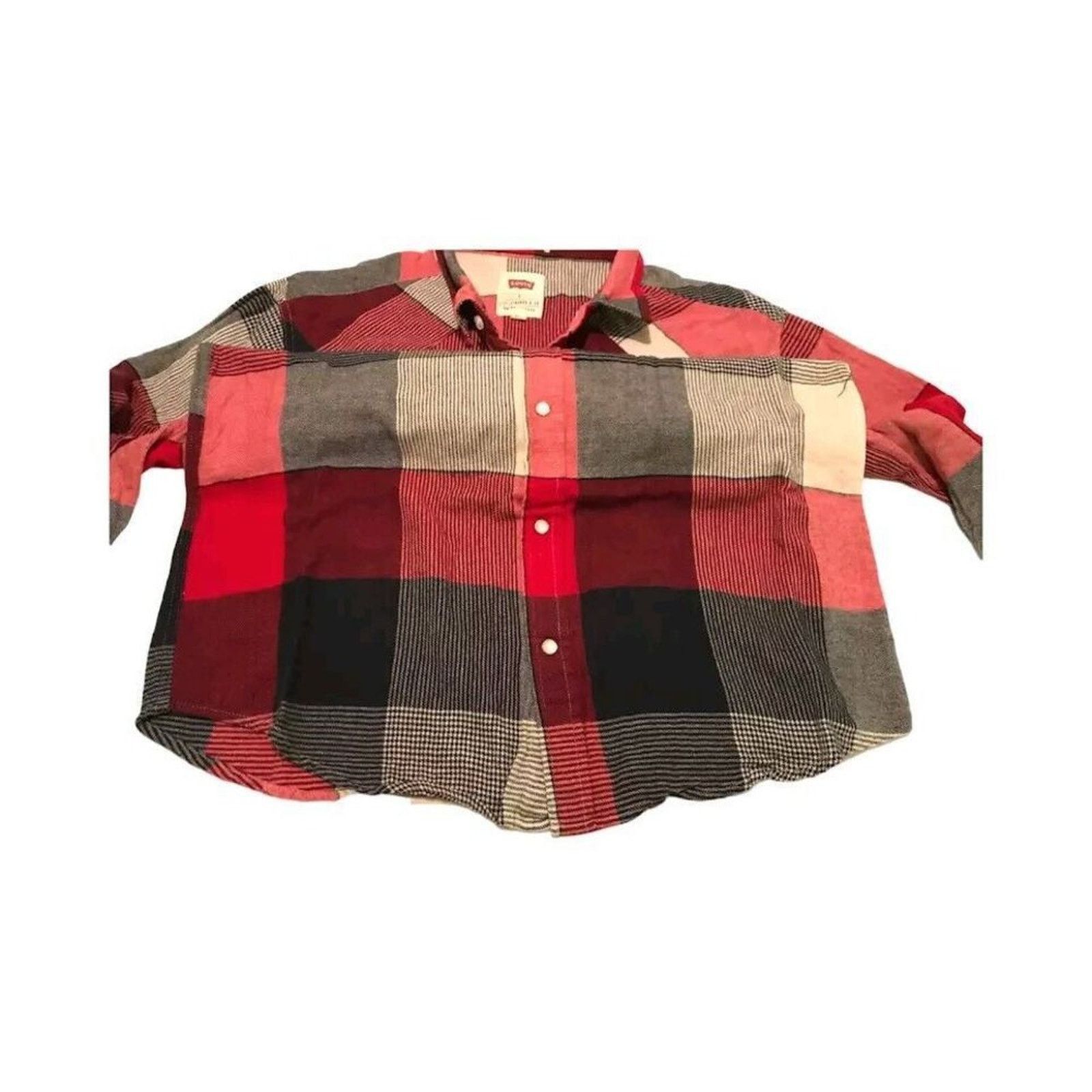 Levi's NWOT Levi's Men's Plaid Shirt L Red Beige Black Long Size US L / EU 52-54 / 3 - 2 Thumbnail