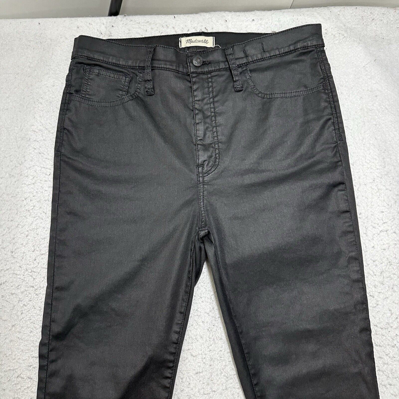 Madewell Madewell Women's 32 Black 10" High-Rise Skinny Jeans Coated Size 32" / US 10 / IT 46 - 3 Thumbnail