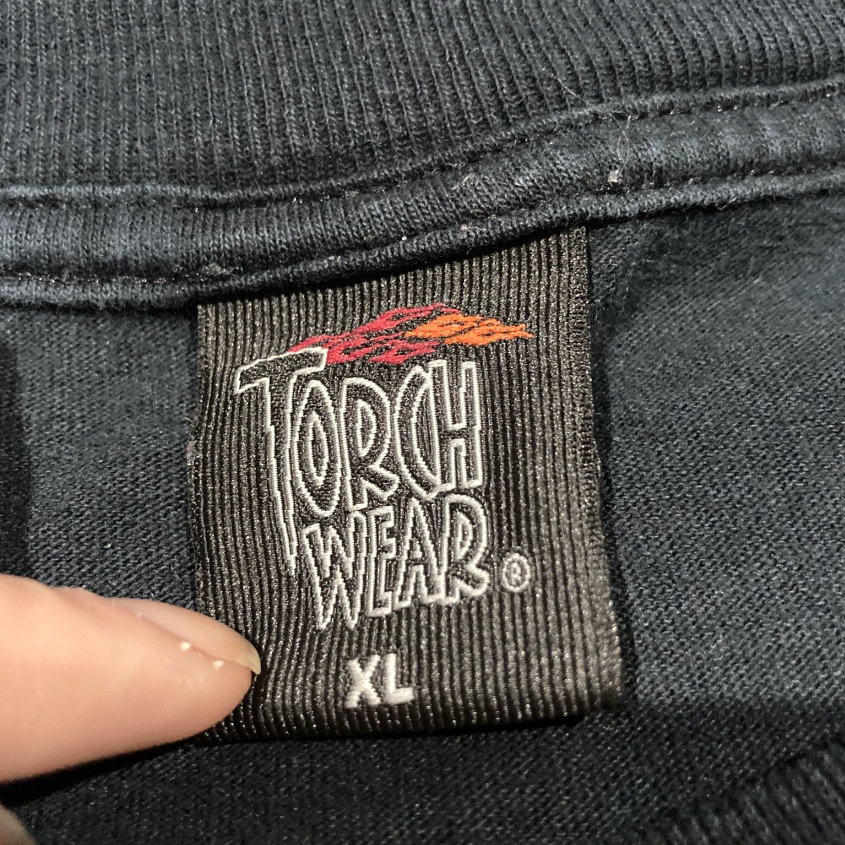 Spell VINTAGE Torch Wear T-Shirt Men XL Black Flames Spell out Size US XL / EU 56 / 4 - 3 Thumbnail