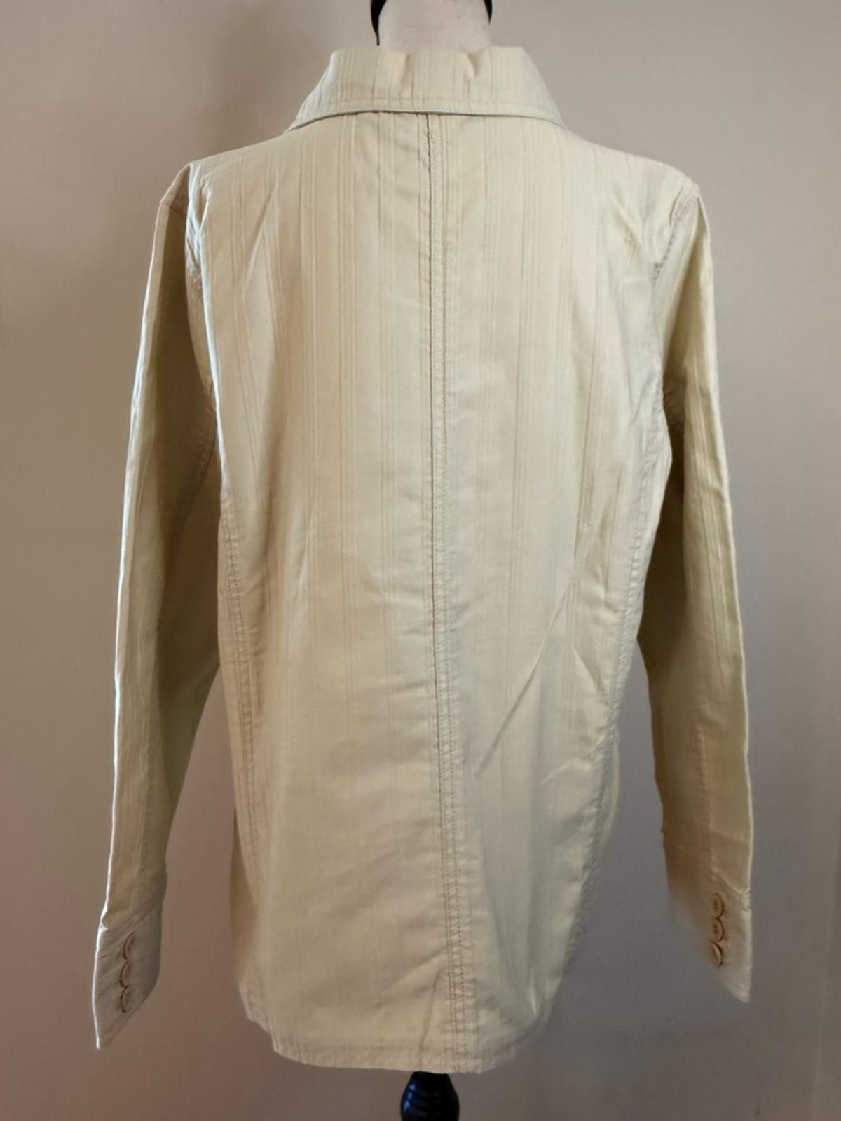 Other Denim & Co. light green boho cotton jacket button front LG Size L / US 10 / IT 46 - 4 Thumbnail