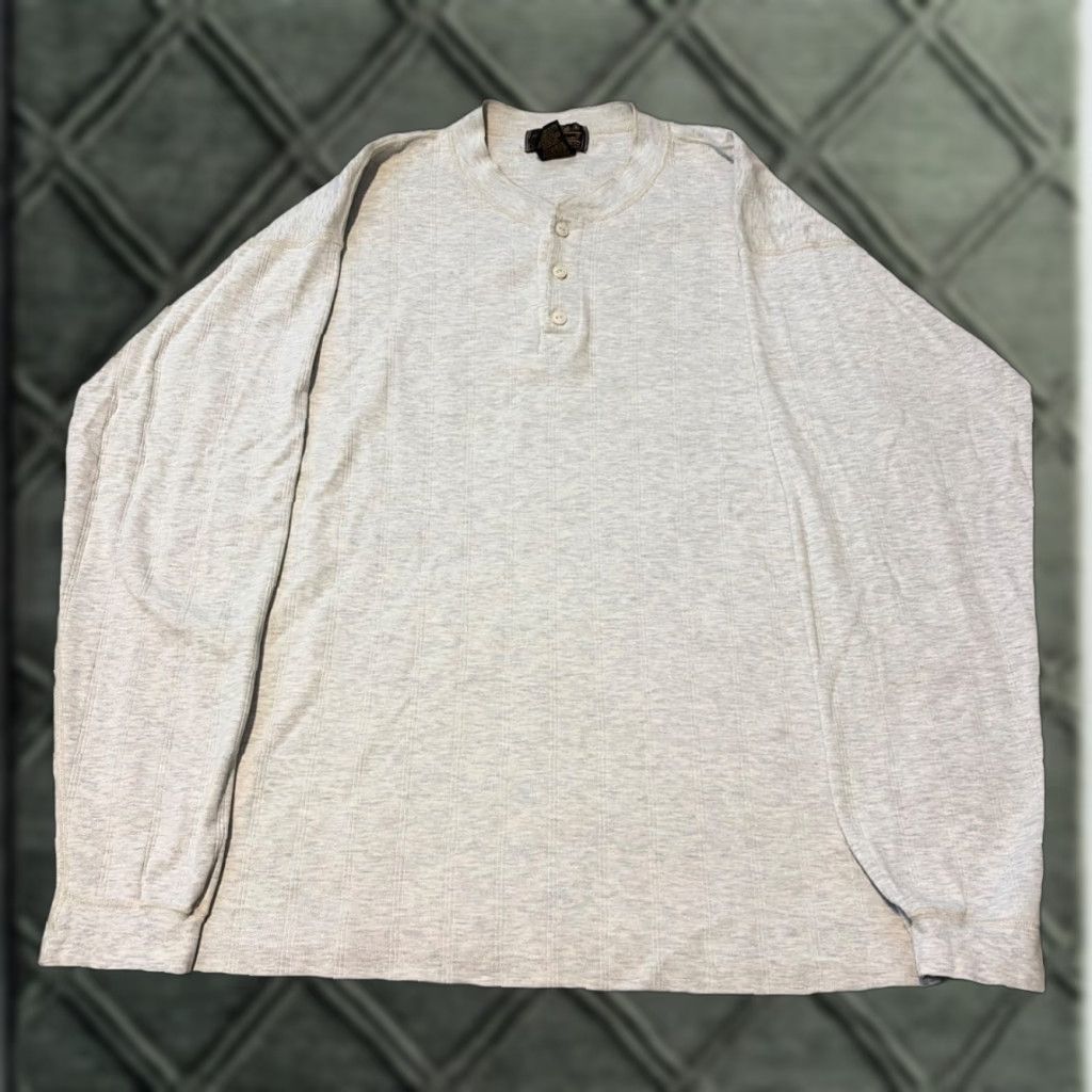 Eddie Bauer VINTAGE Eddie Bauer Grey Long Sleeve Henley Heavyweight Shirt XL Tall Mens 90s Size US XL / EU 56 / 4 - 1 Thumbnail