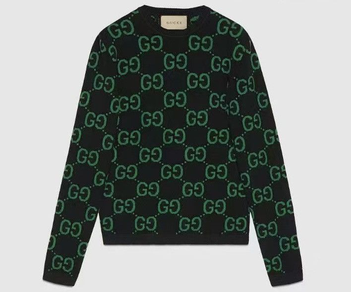 Gucci Gucci GG Monogram Crewneck Knitted Jacquard 100%wool Sweater Size US M / EU 48-50 / 2 - 1 Thumbnail