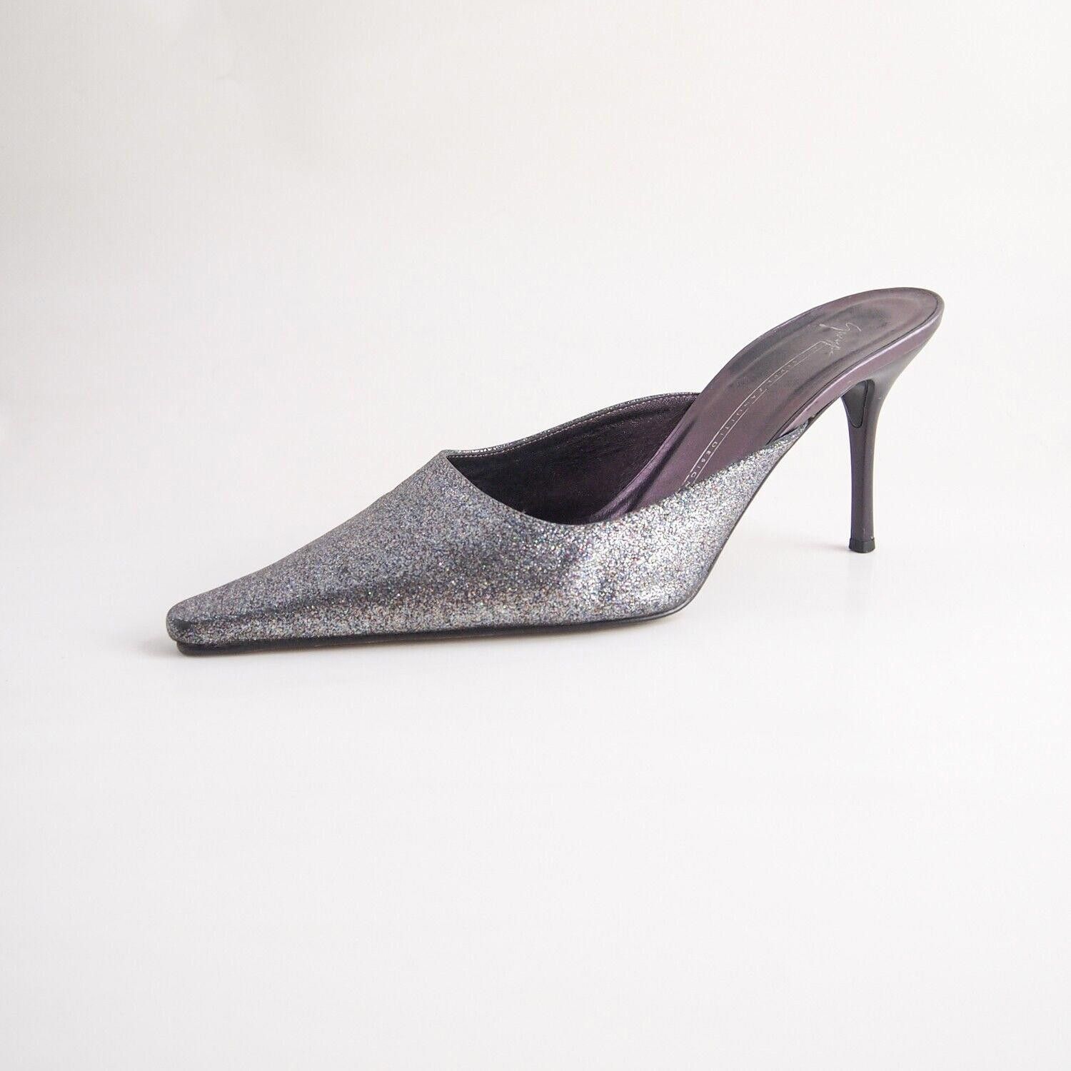Giuseppe Zanotti Zanotti Mules Sandals Silver Glitter Leather US 9 EU 39 $620 Size US 9 / IT 39 - 1 Thumbnail