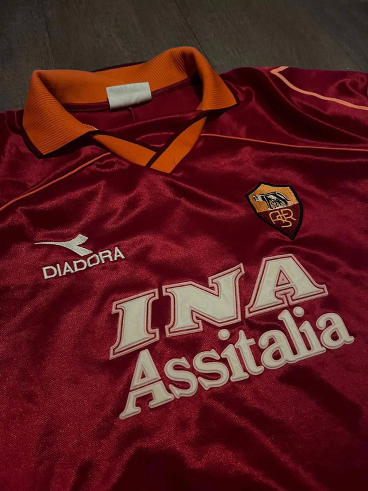 Diadora Diadora - AS Roma 1995/96 INA Assitalia Home Football Shirt Size US M / EU 48-50 / 2 - 5 Thumbnail