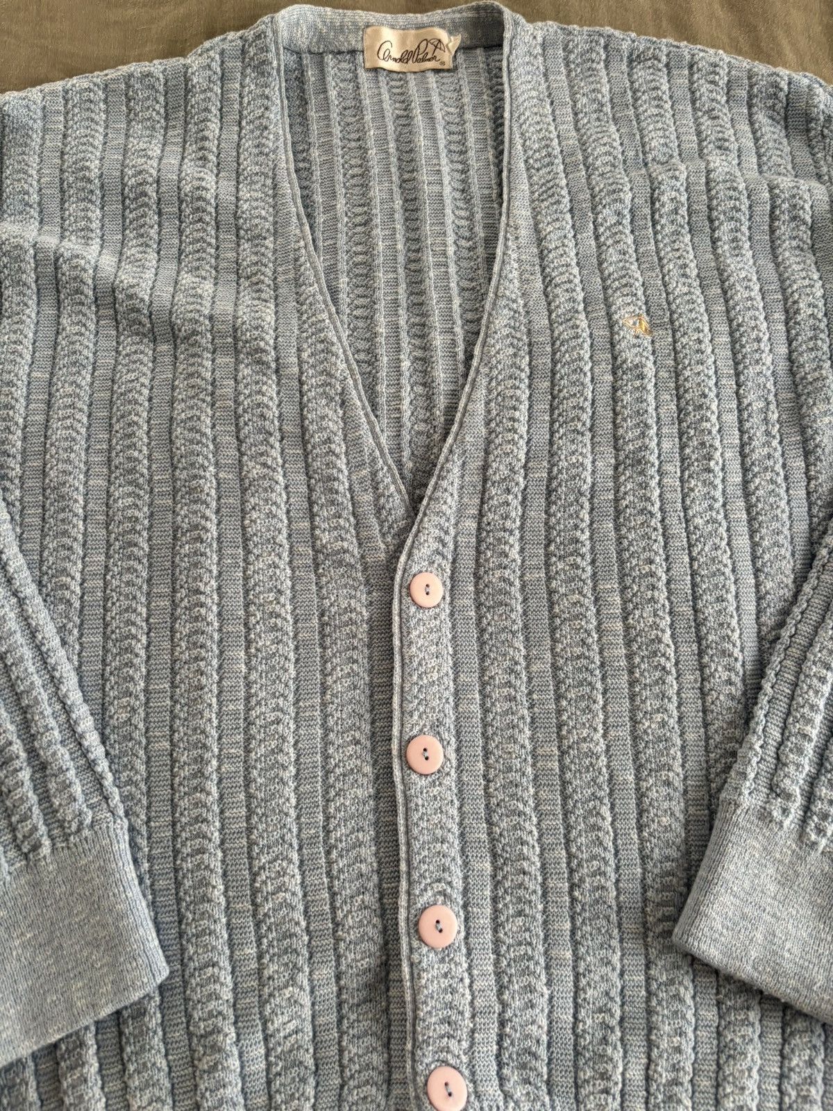 Other Arnold Palmer Vintage Mens Cardigan knit Sweater Size US L / EU 52-54 / 3 - 6 Thumbnail
