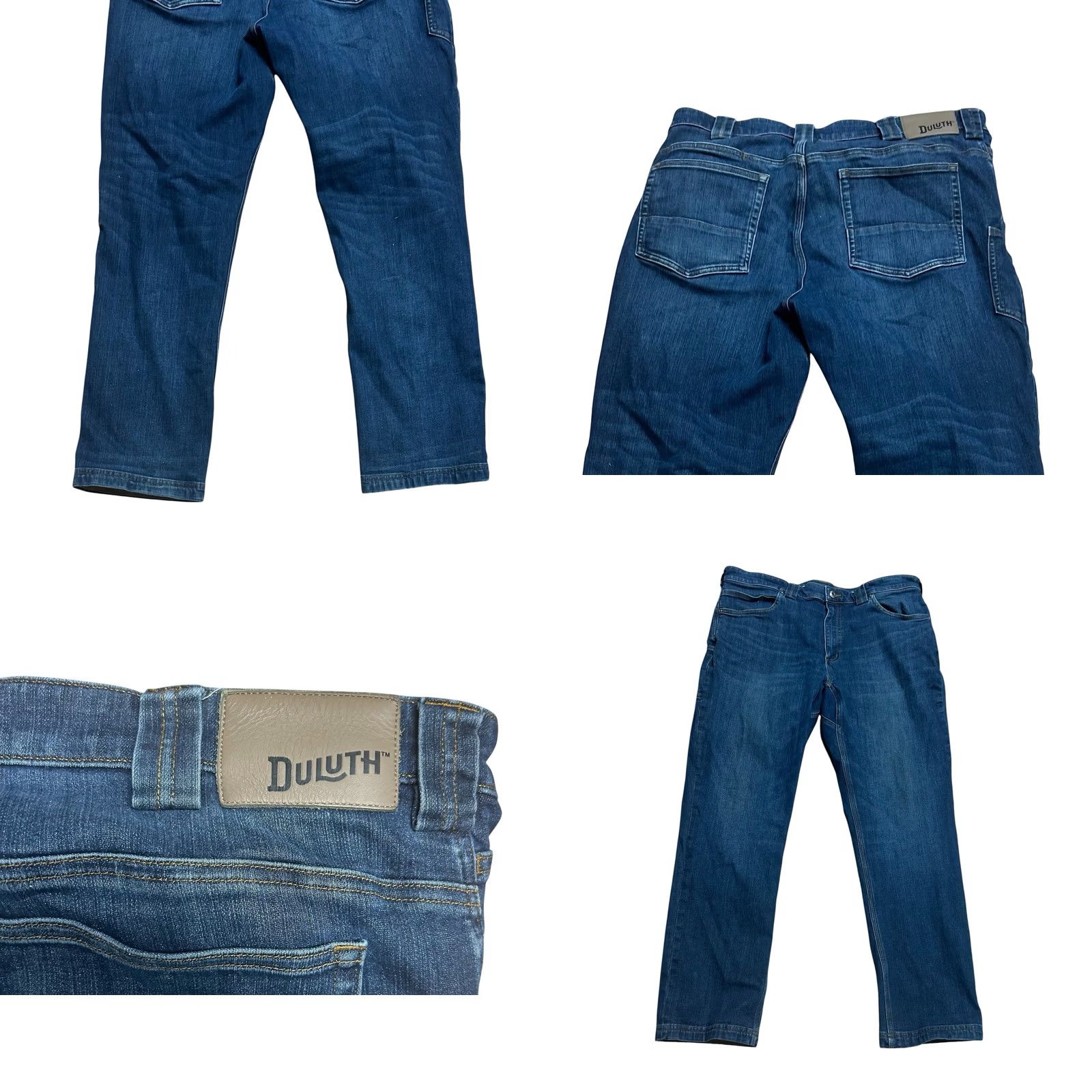 Duluth Trading Company Duluth Ballroom Double Flex Jeans 38x32 Regular Men's Denim 5-Pocket Blue Cotton Swing Cowboy Western USA 1980s–2020s Size US 38 / EU 54 - 9 Thumbnail