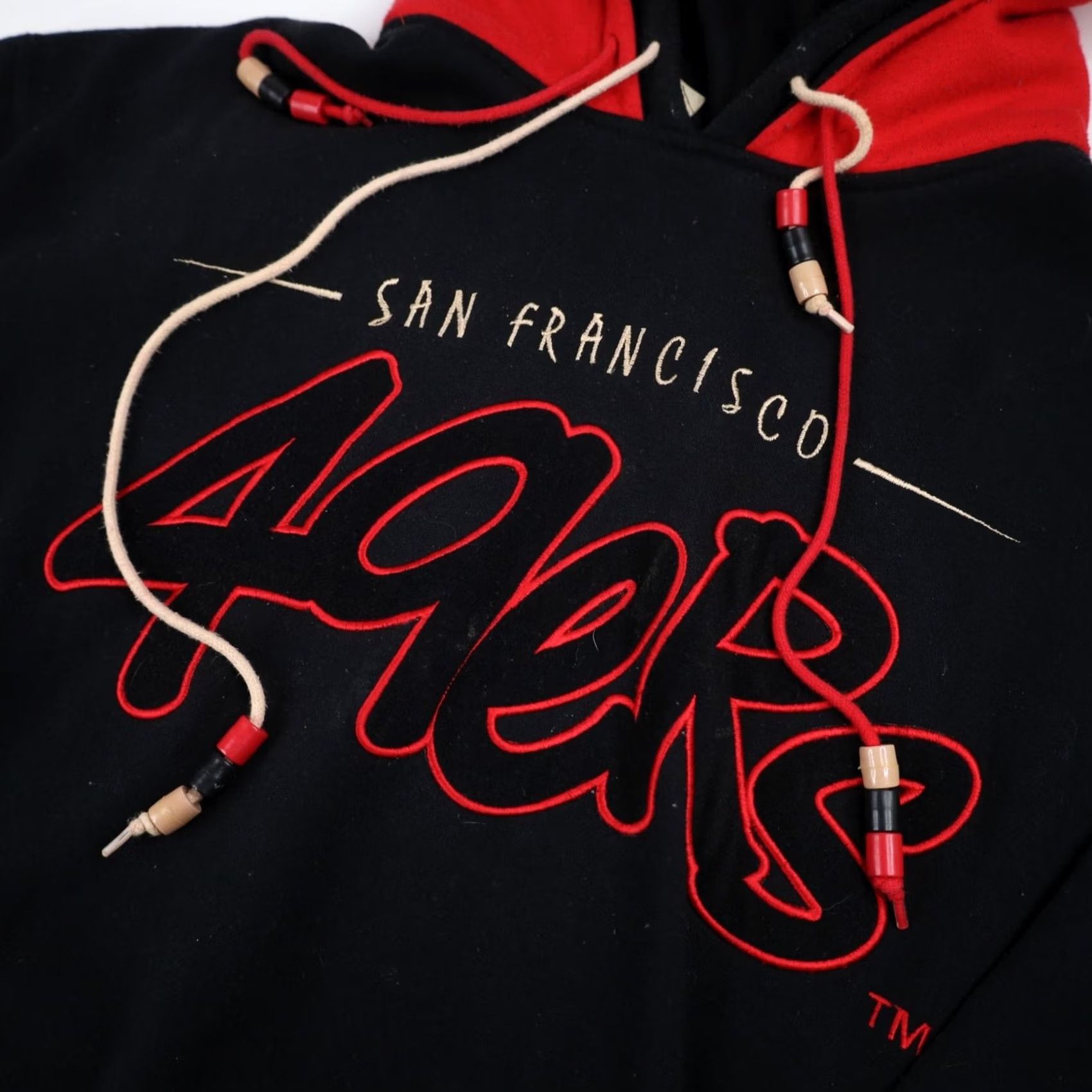 Starter VINTAGE 90s Starter San Francisco 49ers Hoodie Mens Large Double Hood Black Size US L / EU 52-54 / 3 - 6 Thumbnail