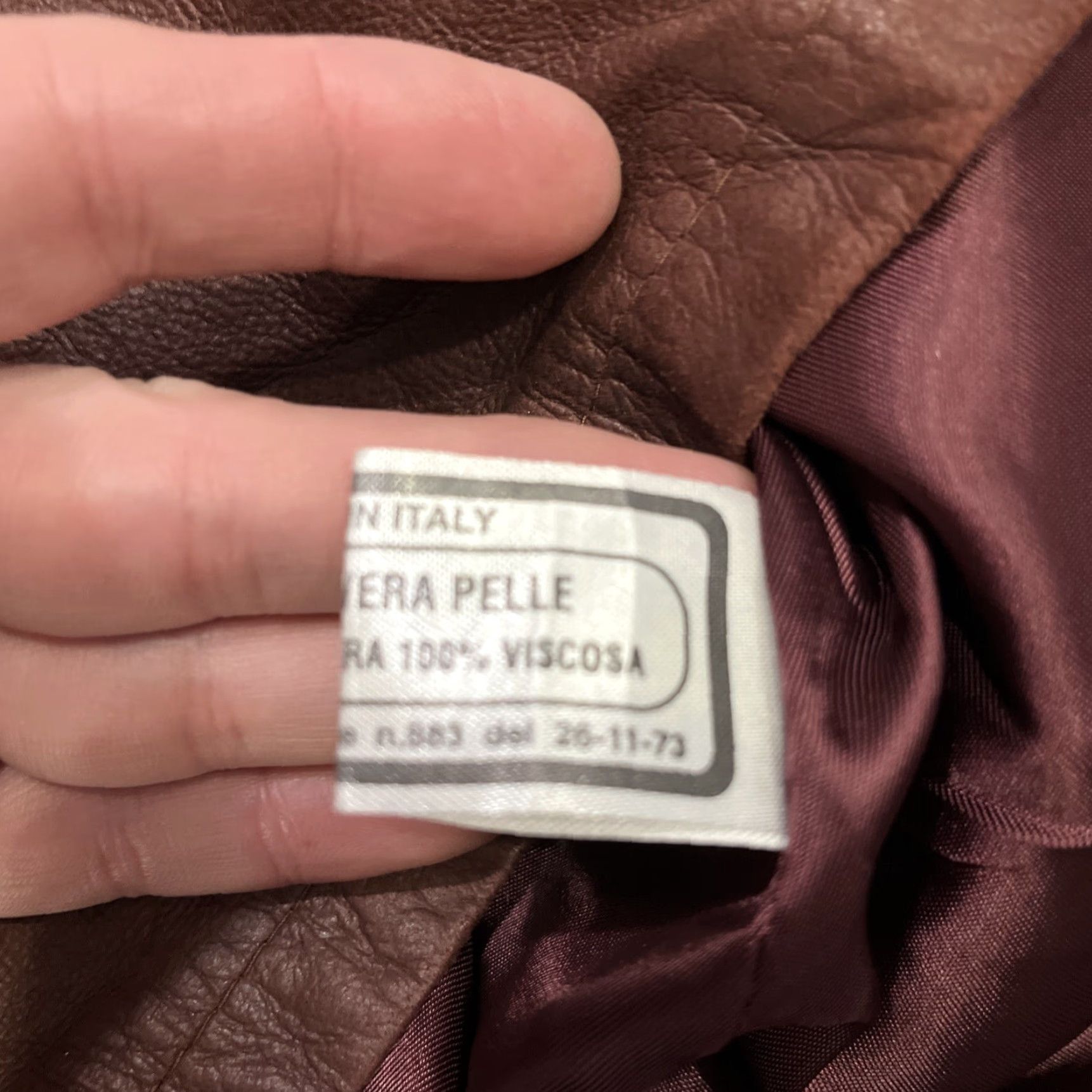 Vera Pelle VINTAGE Vera Pelle Jacket Women 52 Burgundy Gray Faux Leather Viscose Lining Basic Jacket Size XXL / US 16-18 / IT 52-54 - 6 Thumbnail