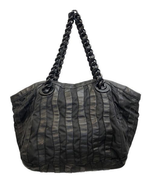 Prada PRADA Crimson Pocono Plastic Chain Tote Bag Black Size ONE SIZE - 2 Thumbnail