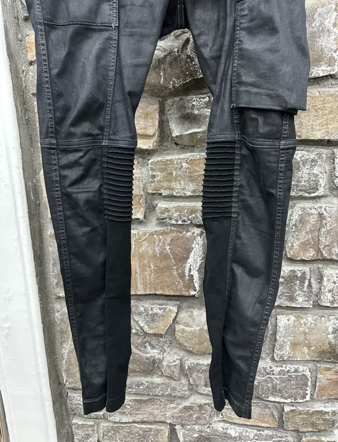 Rick Owens Rick Owens brush wax biker pants Size US 31 - 3 Thumbnail