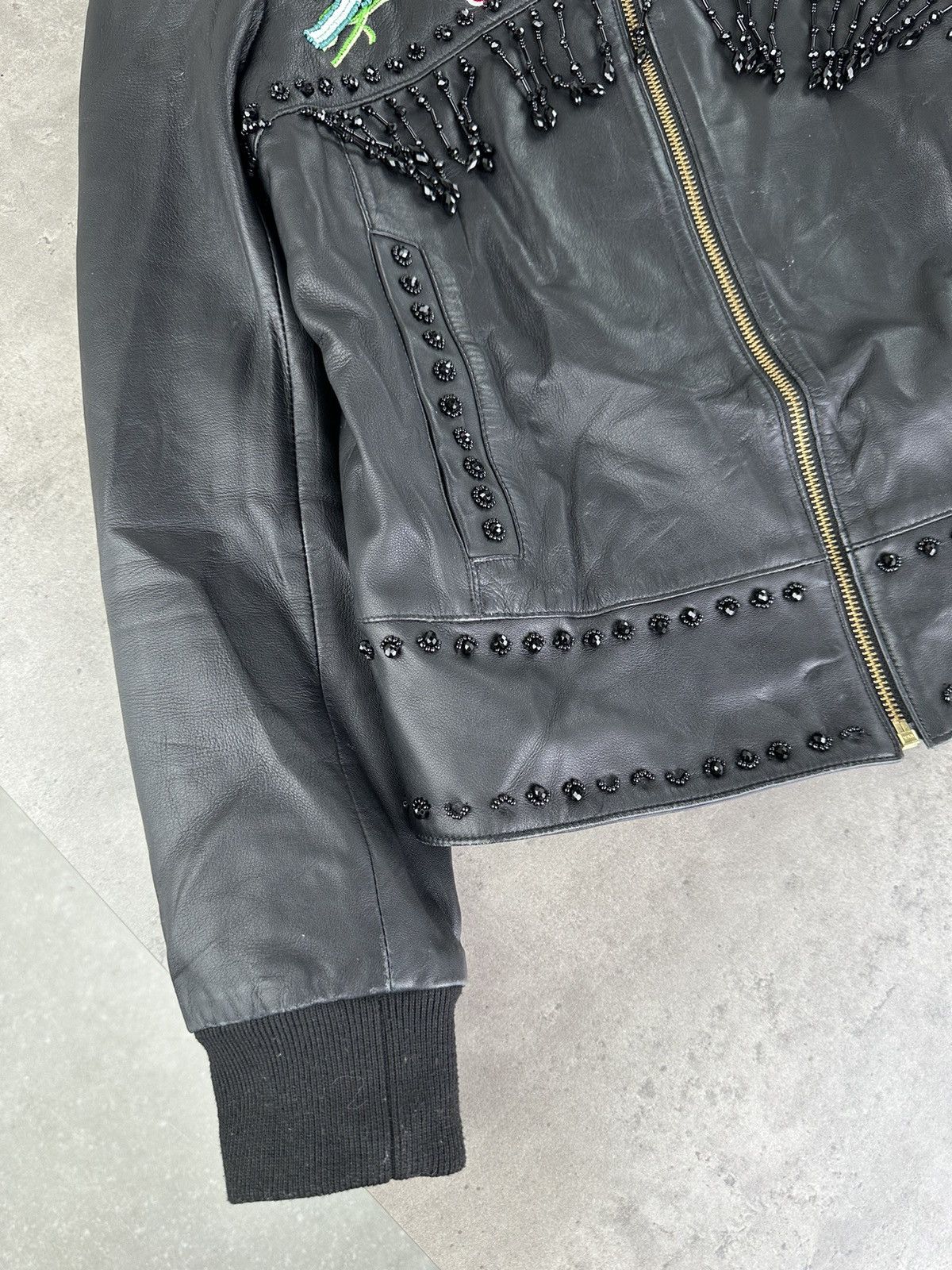 Cavalli Class Cavalli Class Leather Jacket With Embroidery Size S / US 4 / IT 40 - 6 Thumbnail