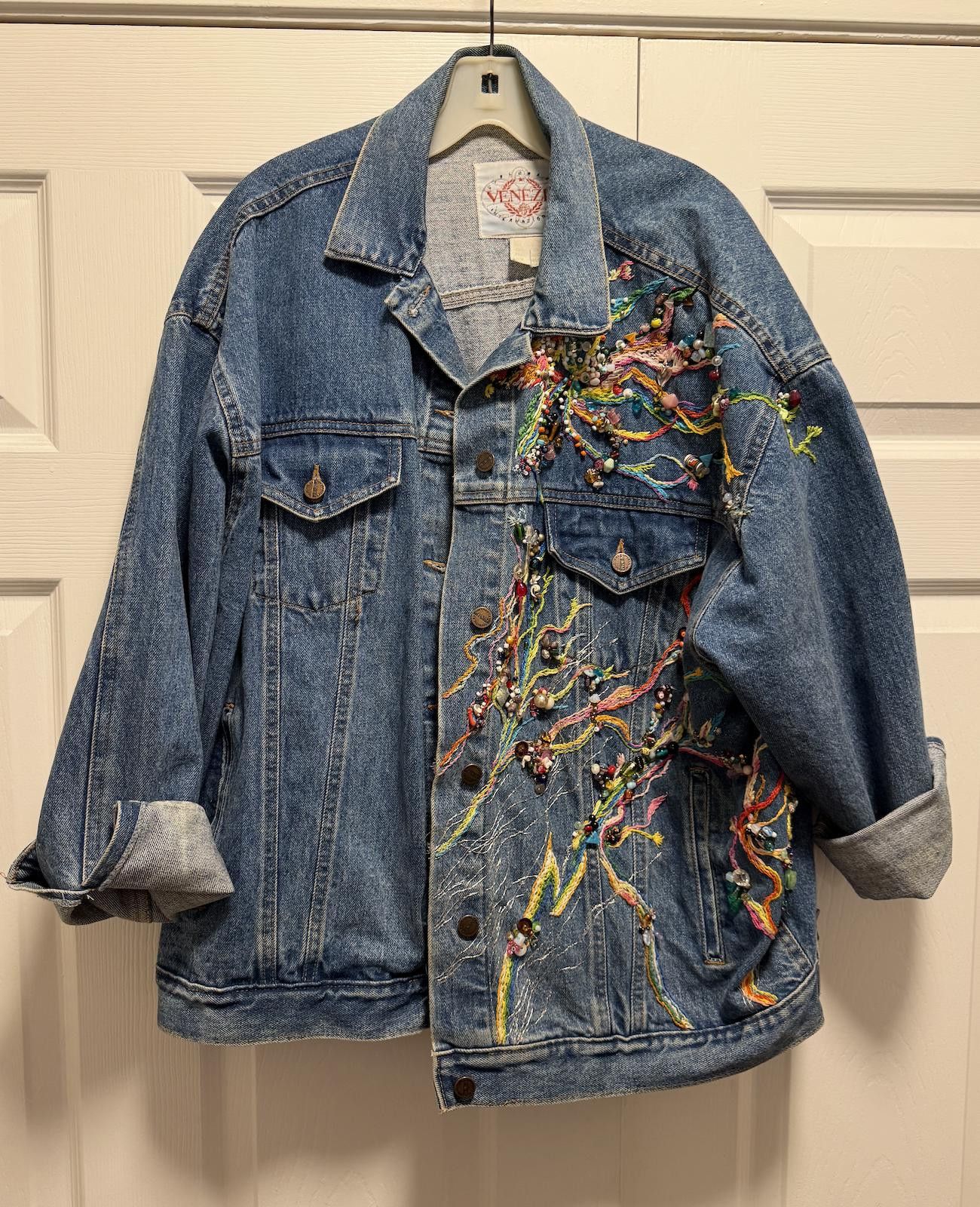 Barena Venezia Vintage Venezia Custom Beaded + Embroidered Denim Jacket Size M / US 6-8 / IT 42-44 - 1 Thumbnail