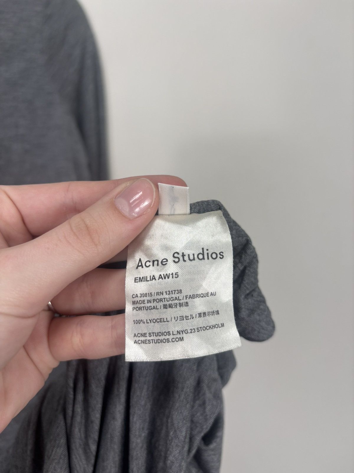 Acne Studios Acne Studios Emilia AW15 Women’s Grey Draped Mini Dress Size XS / US 0-2 / IT 36-38 - 9 Thumbnail