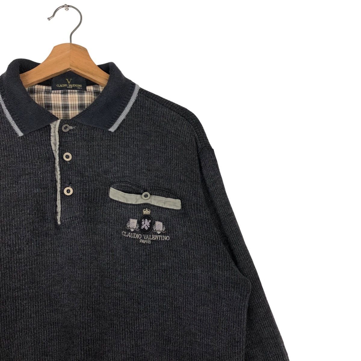 Japanese Brand 🔥Vintage Collar Collague Sweatshirt Claudio Valentino Size US M / EU 48-50 / 2 - 6 Thumbnail