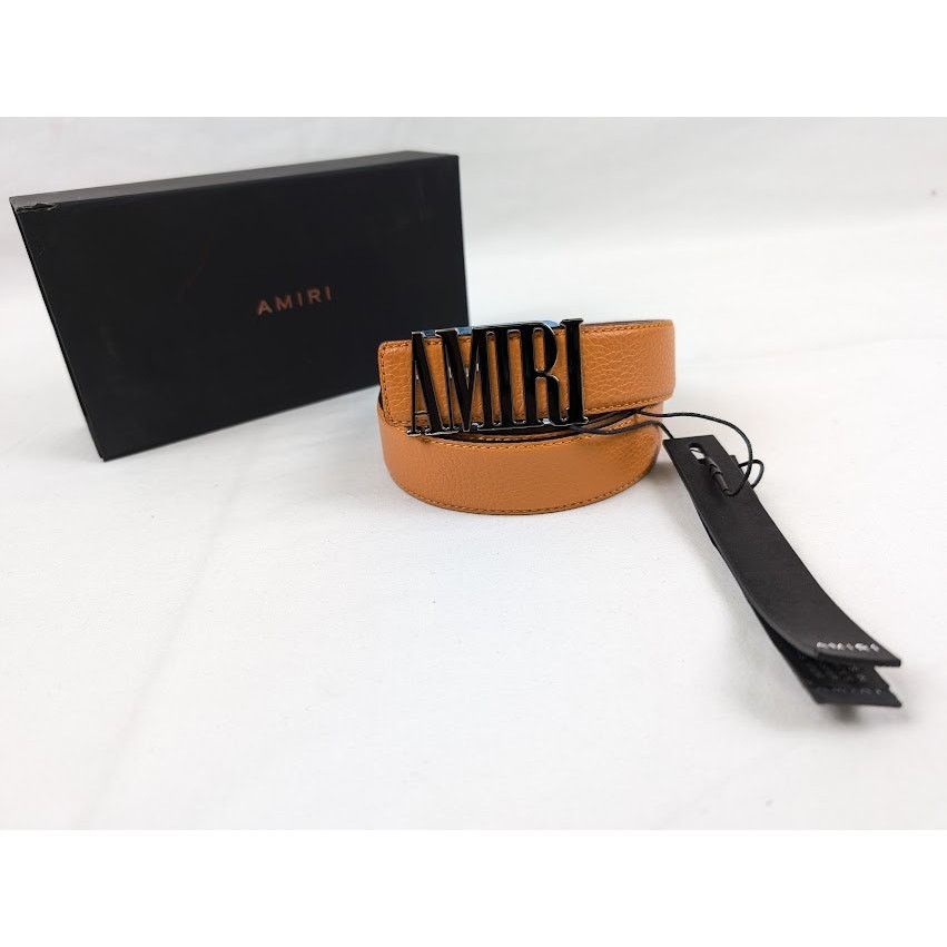Amiri o1rshd1 Q:2 / Size: 95 / Pebbled Amiri Belt in Orange Size 38 - 1 Thumbnail