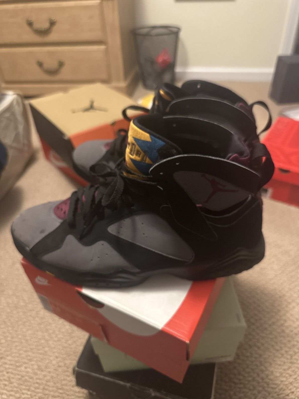 image of Jordan Brand 7 Bordeaux 2015 Shoes in Grey, Men's (Size 12)