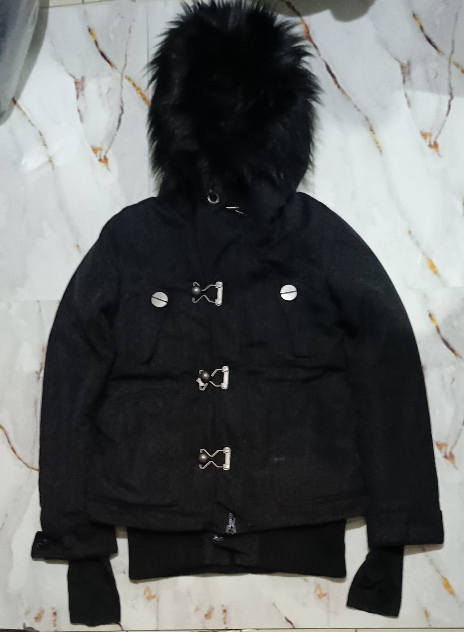 SLY SLY MILITARY WINTER COAT PARKA FUR HOODIE Size S / US 4 / IT 40 - 2 Thumbnail