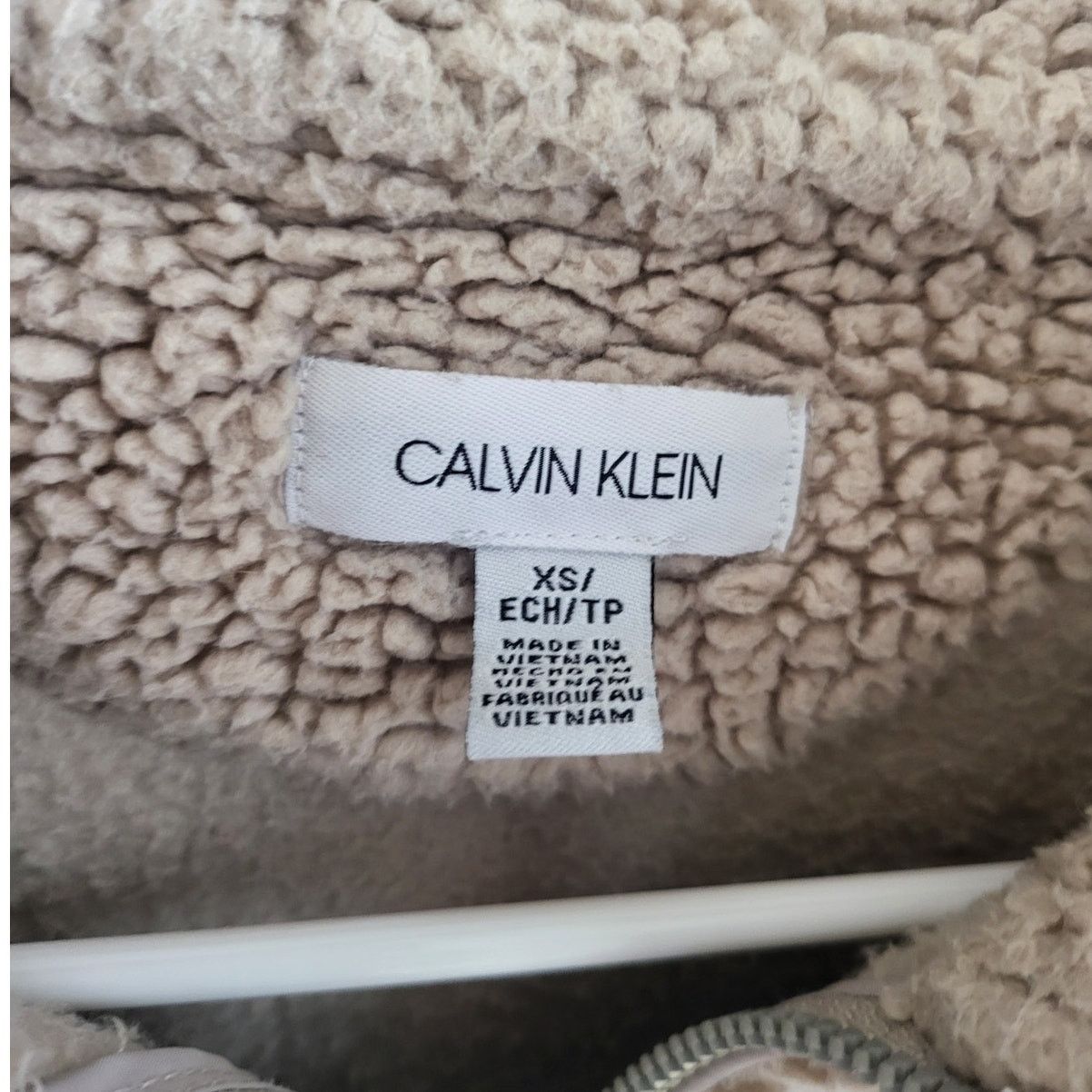 Calvin Klein Calvin Klein Tan Front Zip Sherpa Jacket - XS Size XS / US 0-2 / IT 36-38 - 3 Thumbnail
