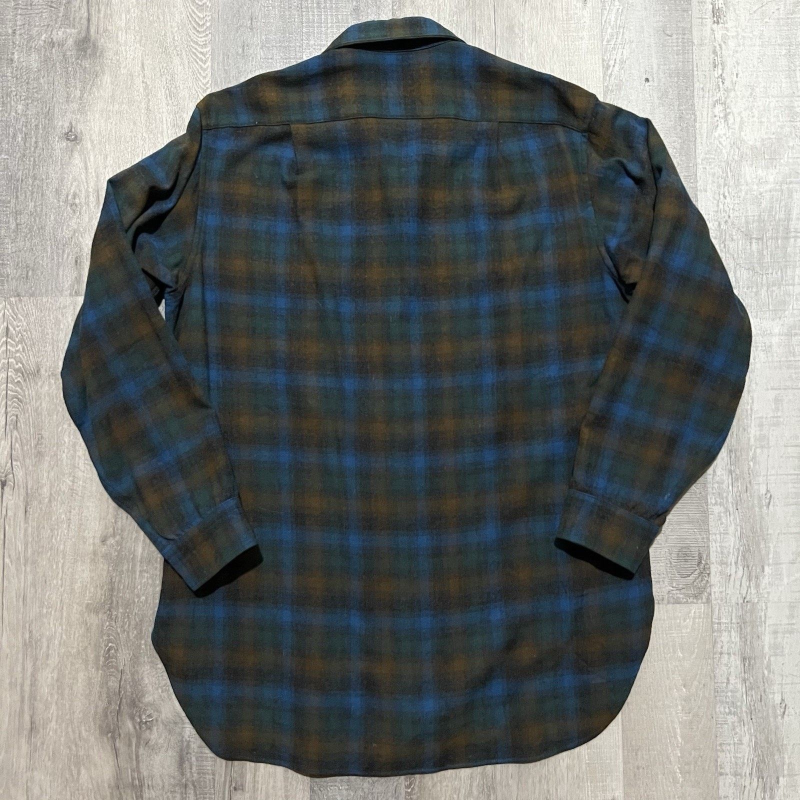 Pendleton VTG 60's Pendleton Wool Long Sleeve Plaid Shirt Blue Green Size US L / EU 52-54 / 3 - 2 Thumbnail
