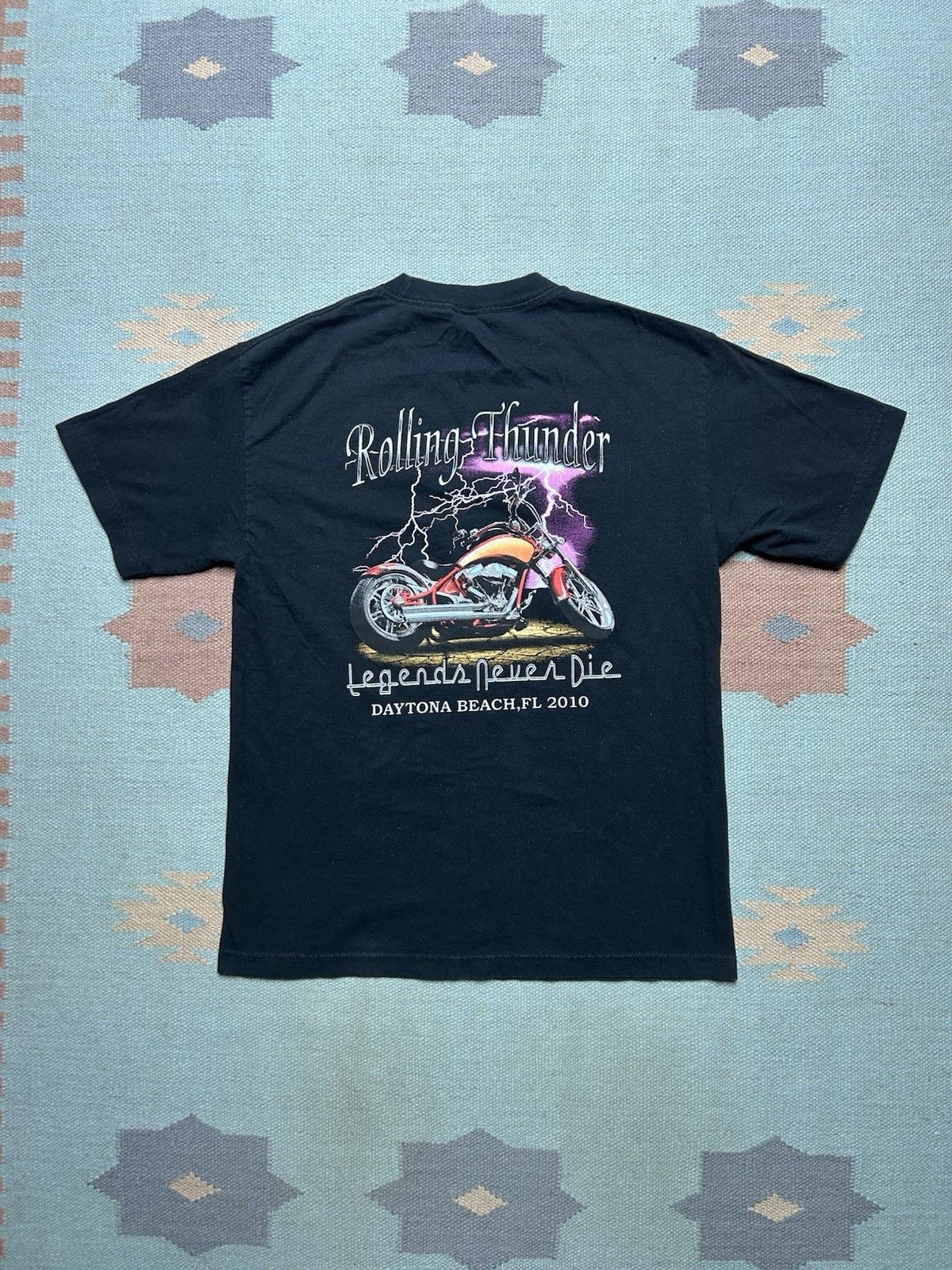 Vintage Vtg tshirt Daytona beach bike week harley rolling Thunder M Size US M / EU 48-50 / 2 - 1 Thumbnail