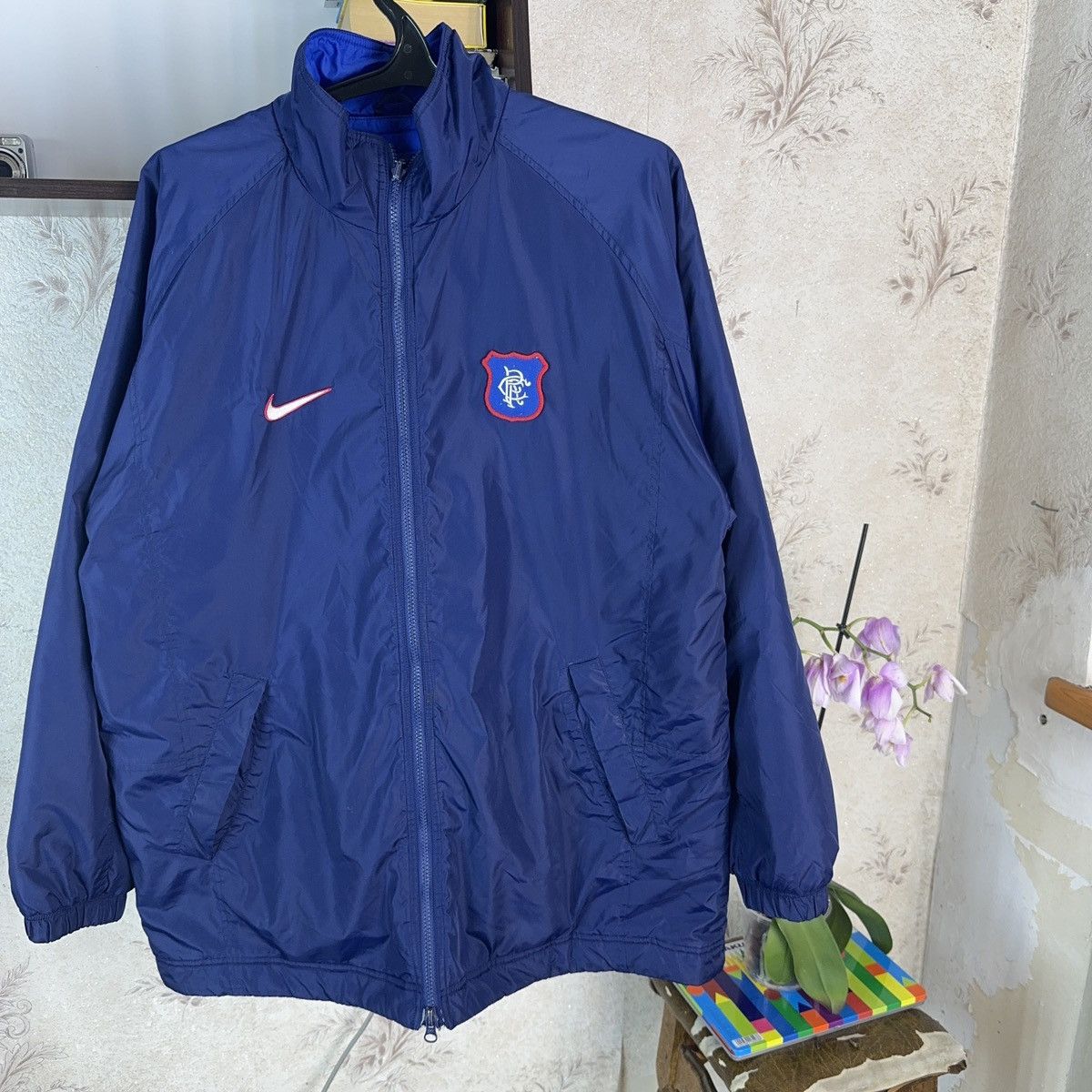 Nike × Vintage Vintage Nike Glasgow Rangers 1997 Jacket Reversibl Blue Size US L / EU 52-54 / 3 - 5 Thumbnail