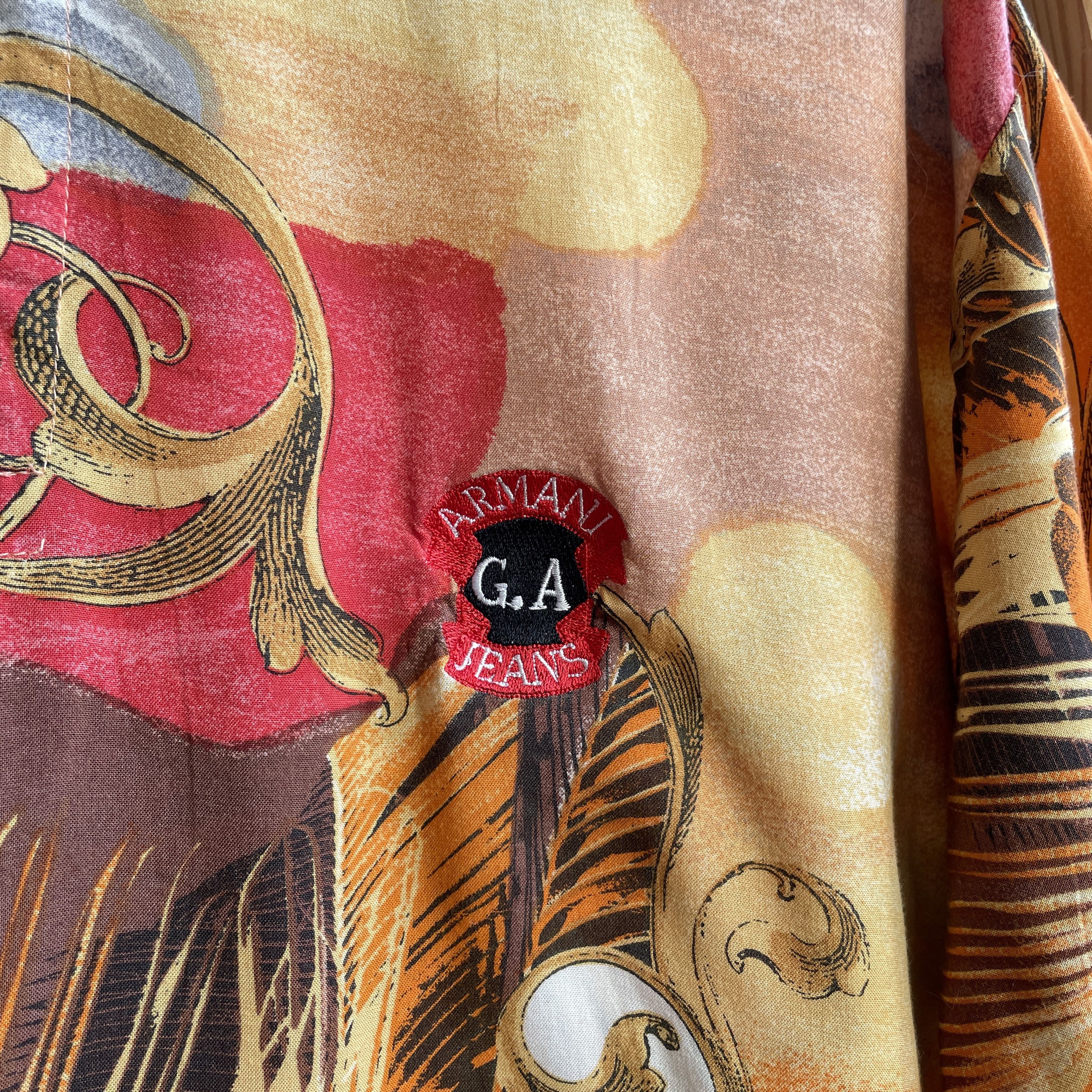 Giorgio Armani Giorgio Armani VTG 80s Baroque All Over Print Polo T-Shirt Size US L / EU 52-54 / 3 - 6 Thumbnail