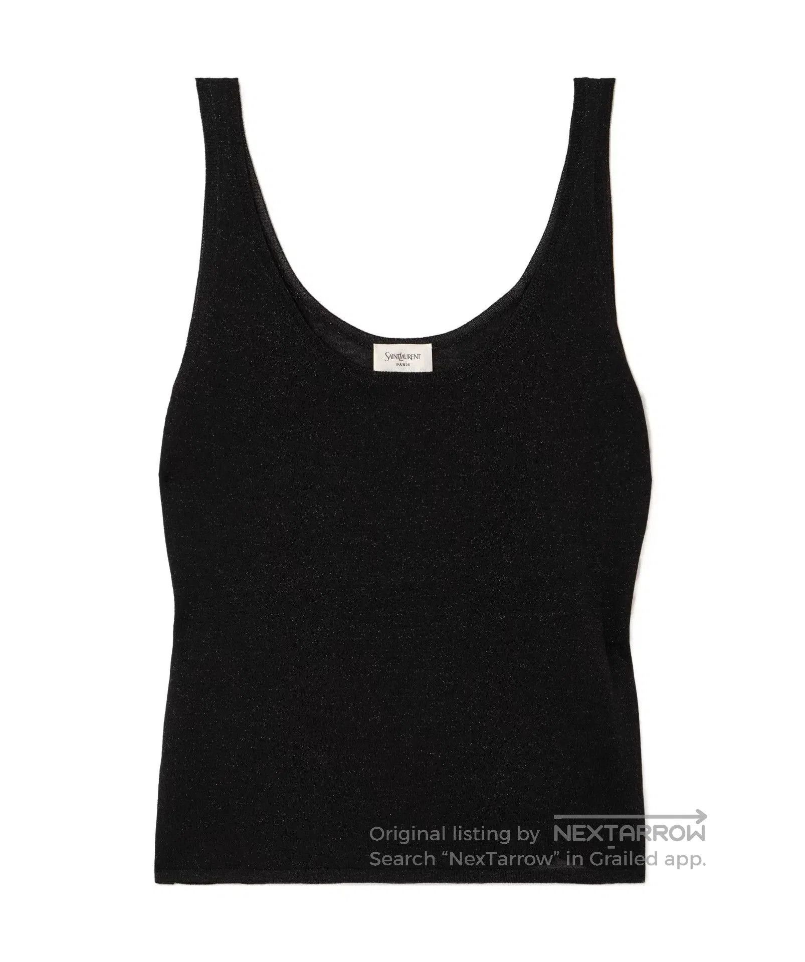 Saint Laurent Paris Saint Laurent Glittery Black Tank Top. Size M / US 6-8 / IT 42-44 - 1 Thumbnail