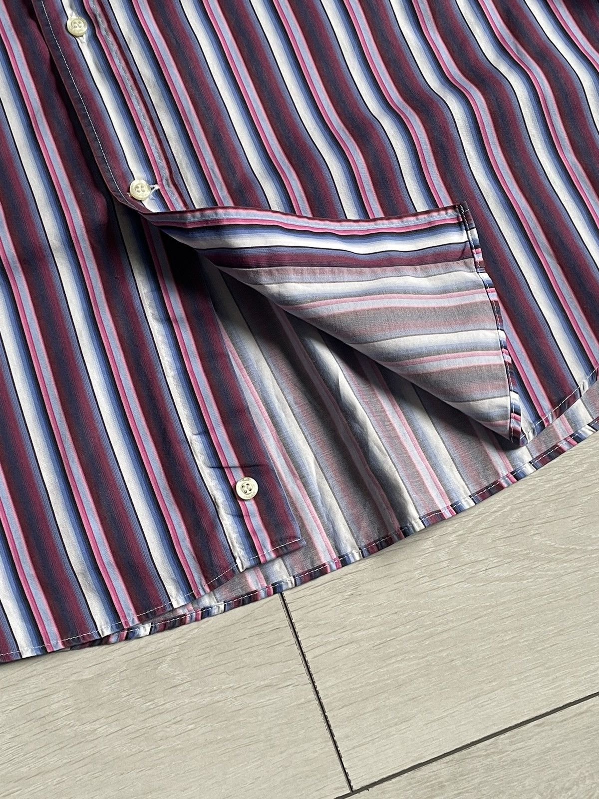 Etro × Vintage Vintage Etro Stripped Shirt Button Up Size US L / EU 52-54 / 3 - 7 Thumbnail