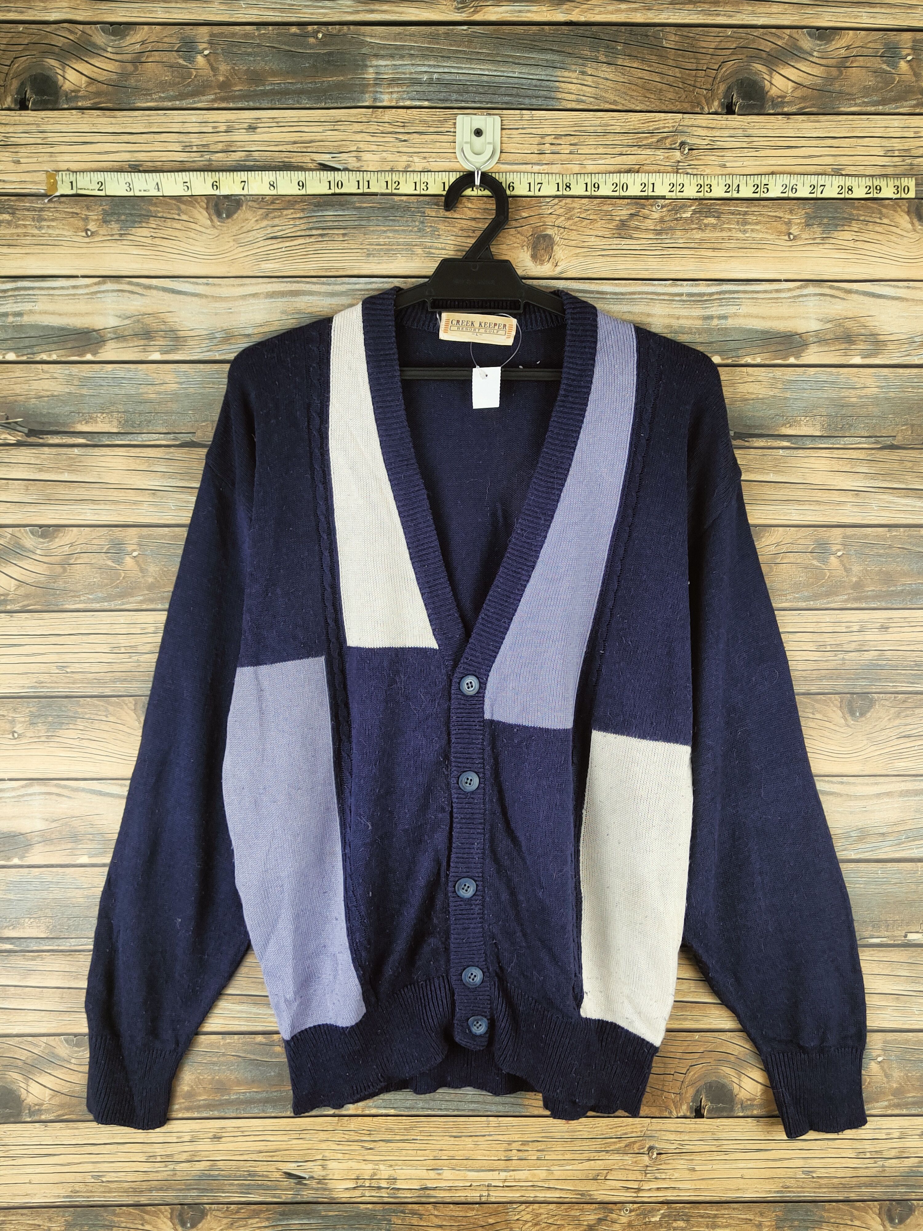 Japanese Brand DL Creek Keeper Navy Knitwear Cardigans #46-559 Size US L / EU 52-54 / 3 - 1 Thumbnail